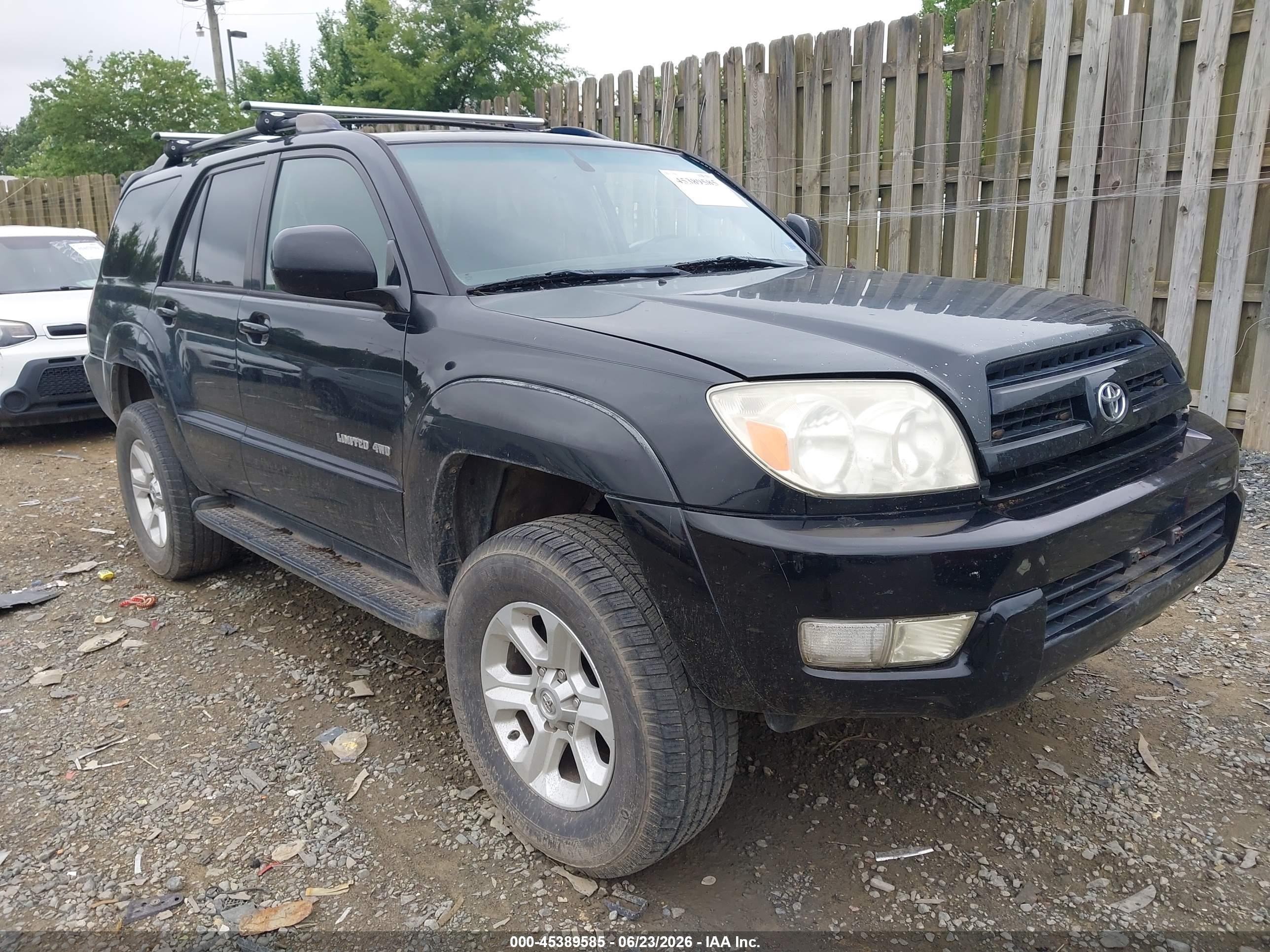 2005 Toyota 4runner Limited V6 Black vin: JTEBU17R458035202