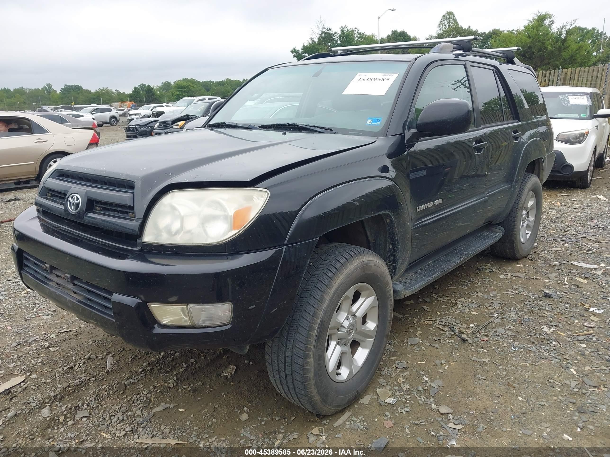 2005 Toyota 4runner Limited V6 Black vin: JTEBU17R458035202