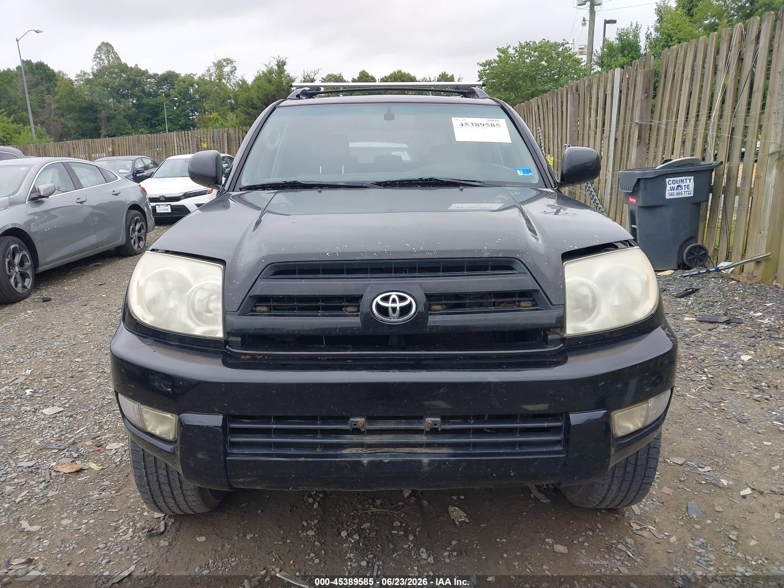 2005 Toyota 4runner Limited V6 Black vin: JTEBU17R458035202