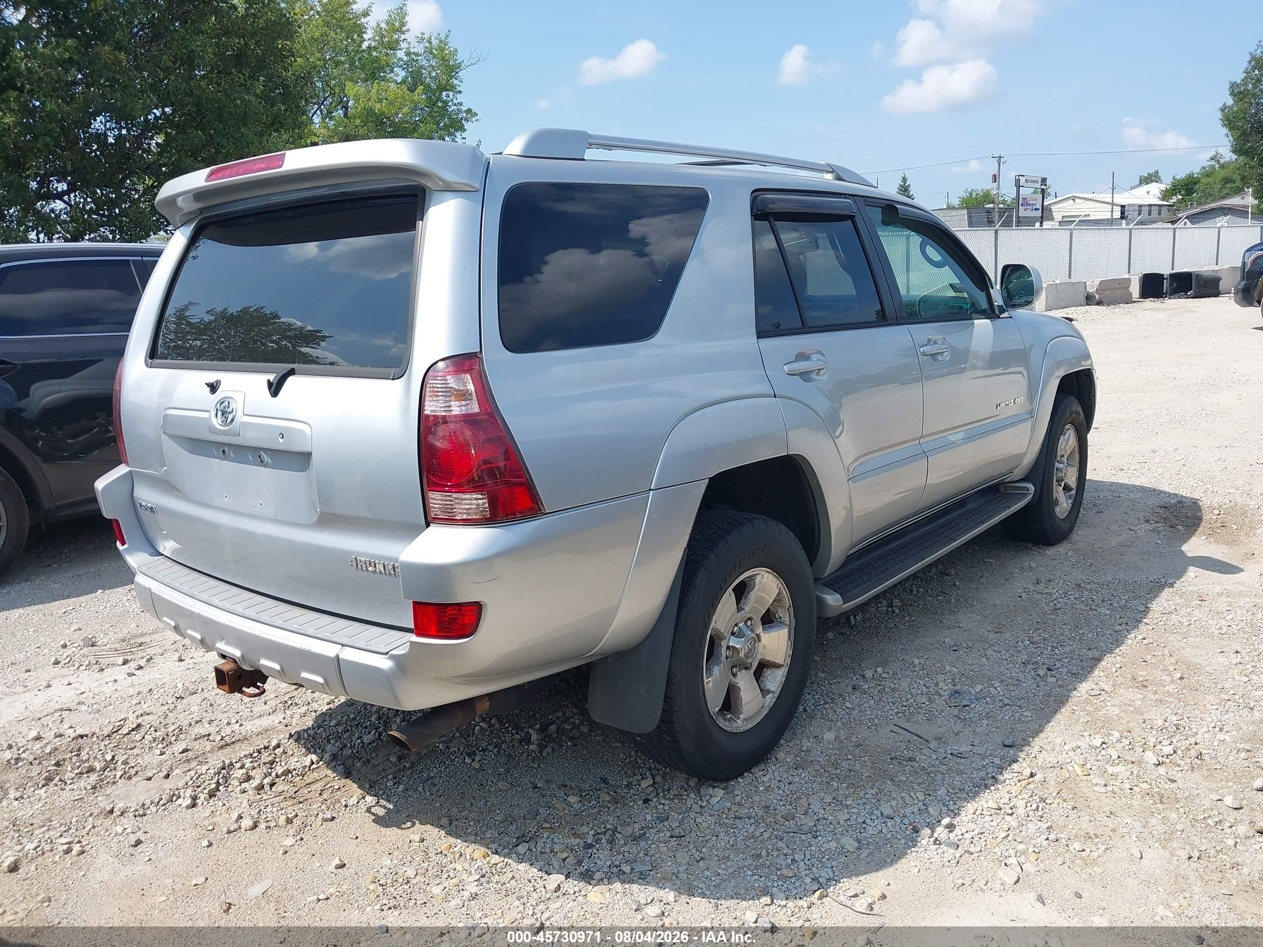 2004 Toyota 4runner Limited V6 Silver vin: JTEBU17R540040292