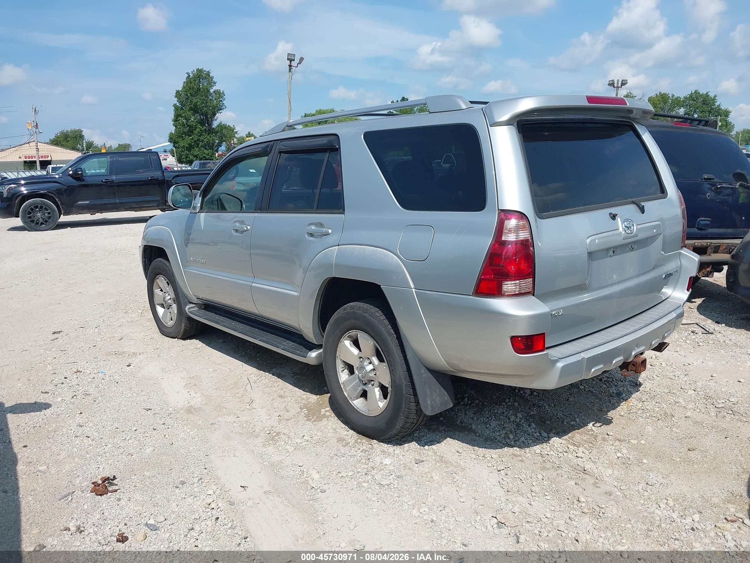 2004 Toyota 4runner Limited V6 Silver vin: JTEBU17R540040292