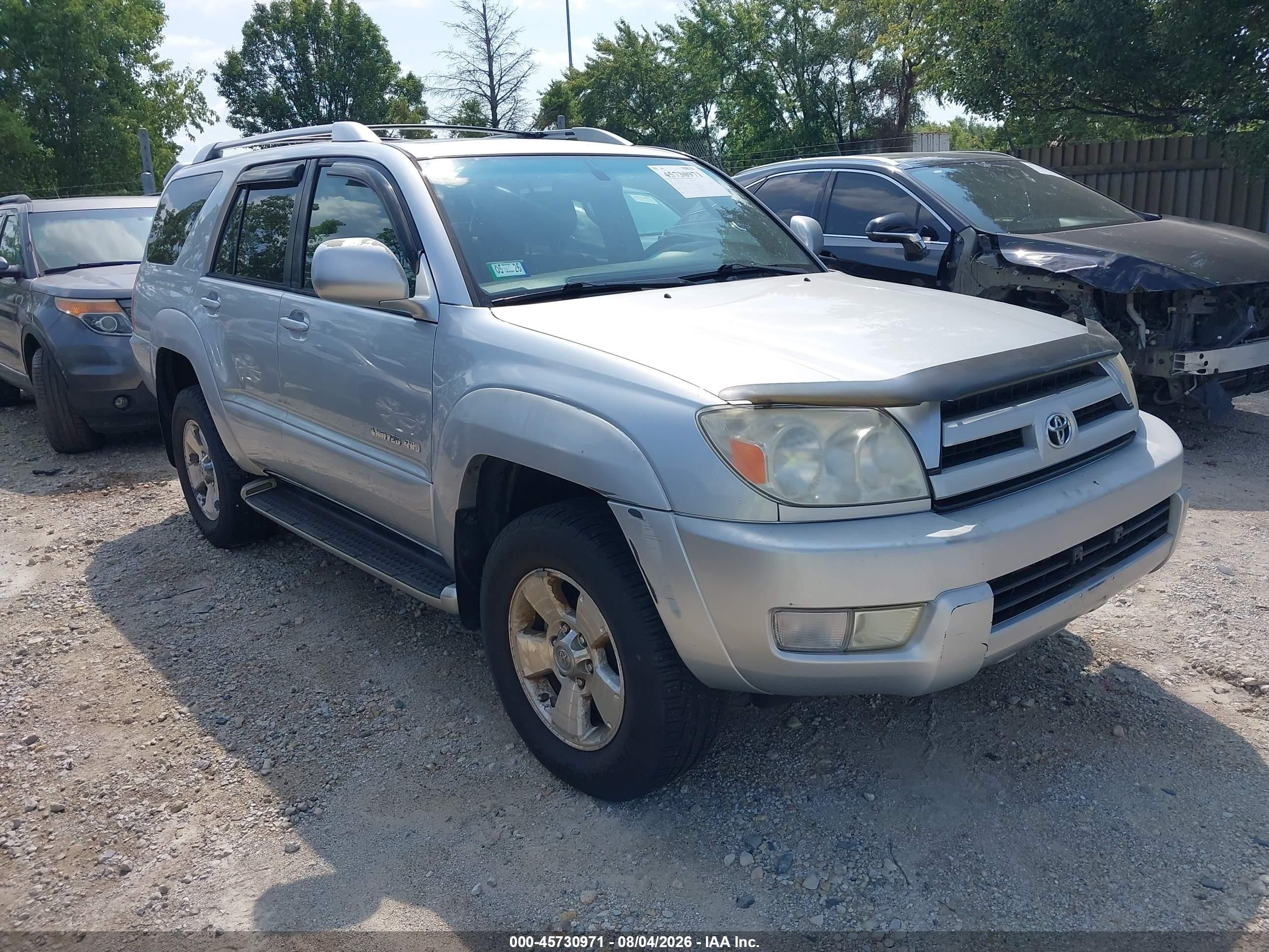 2004 Toyota 4runner Limited V6 Silver vin: JTEBU17R540040292