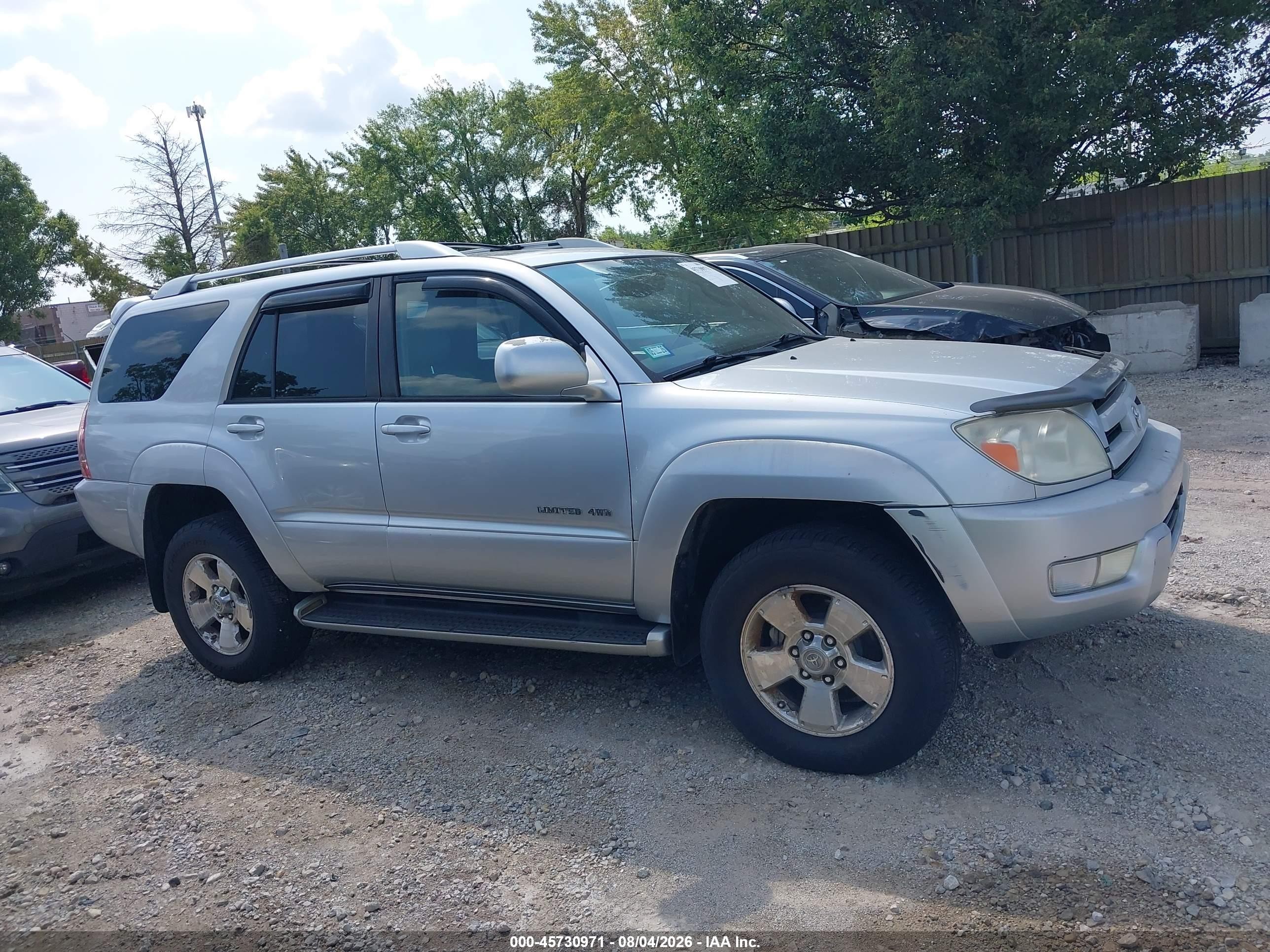 2004 Toyota 4runner Limited V6 Silver vin: JTEBU17R540040292