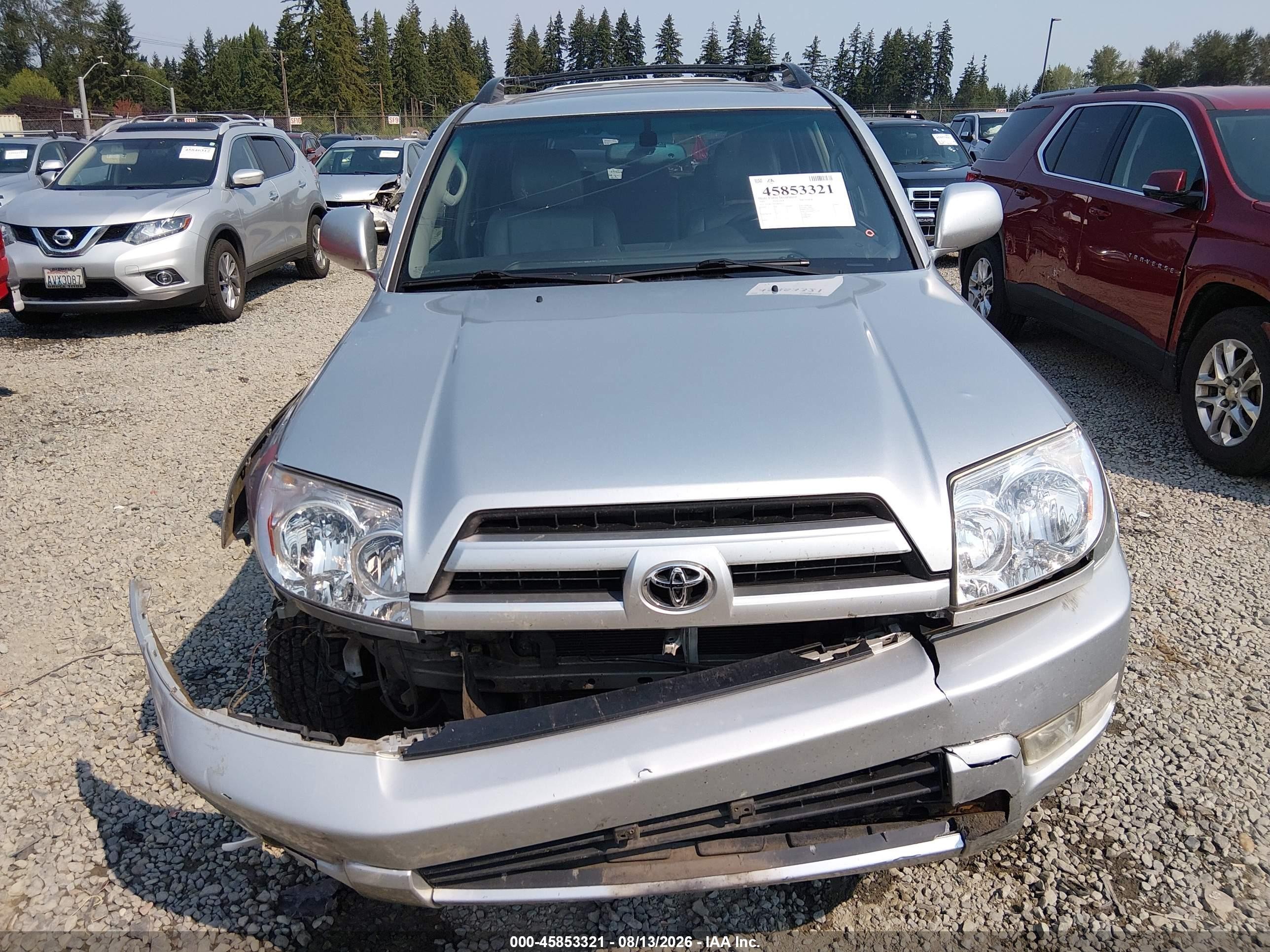 2005 Toyota 4runner Limited V6 Silver vin: JTEBU17R558030252