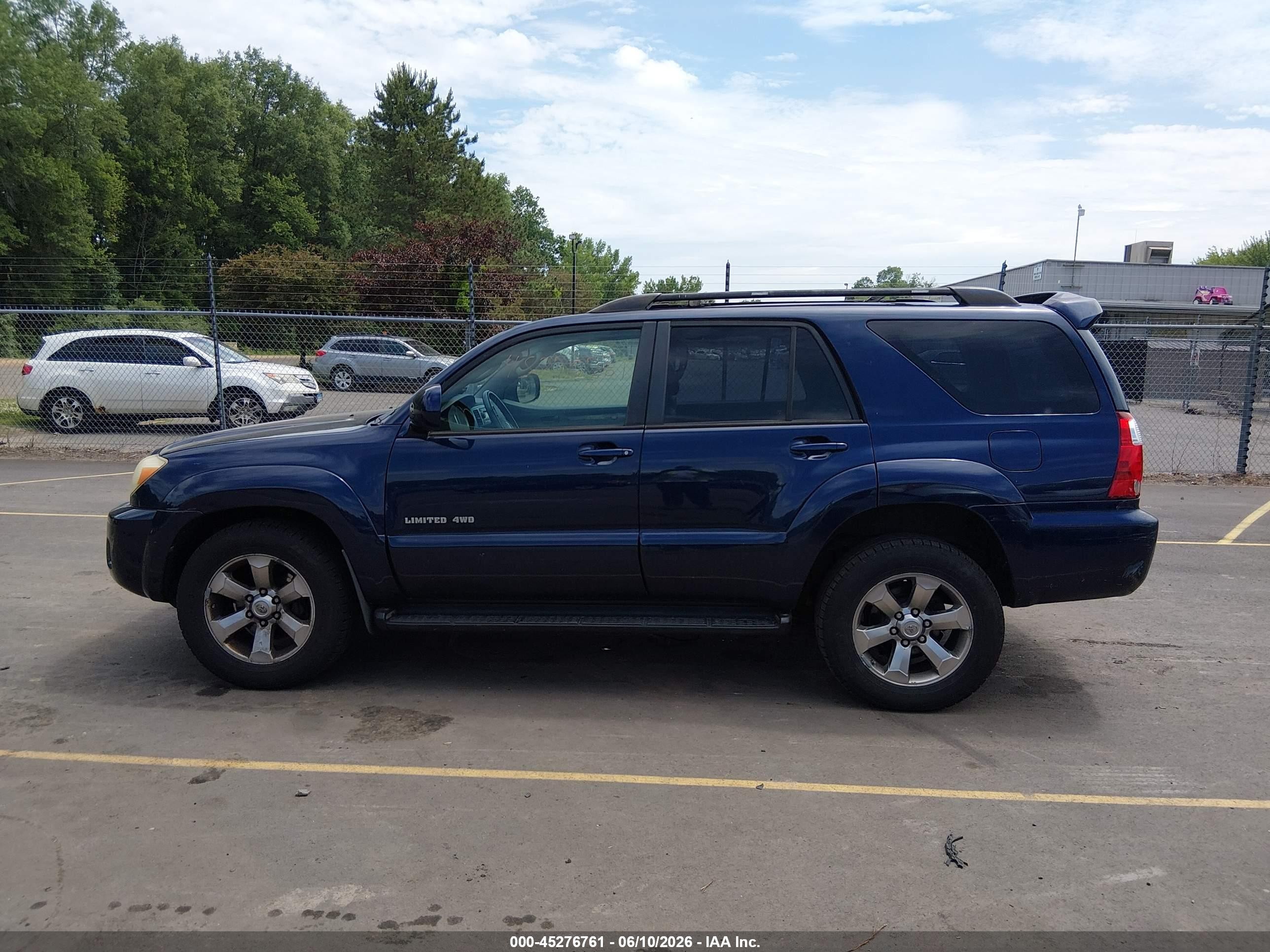 2006 Toyota 4runner Limited V6 Dark Blue vin: JTEBU17R568053922