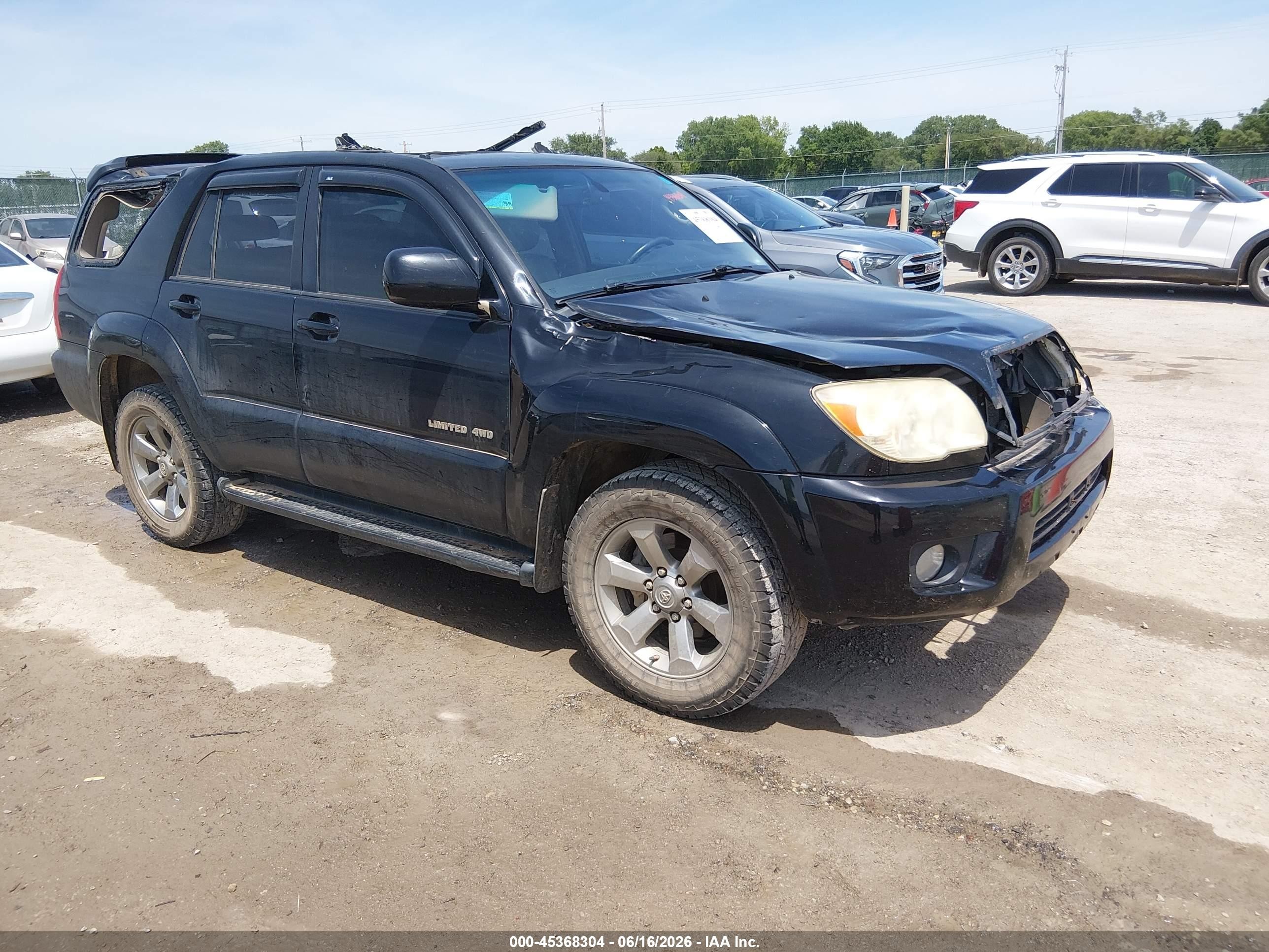 2008 Toyota 4runner Limited V6 Black vin: JTEBU17R58K032980