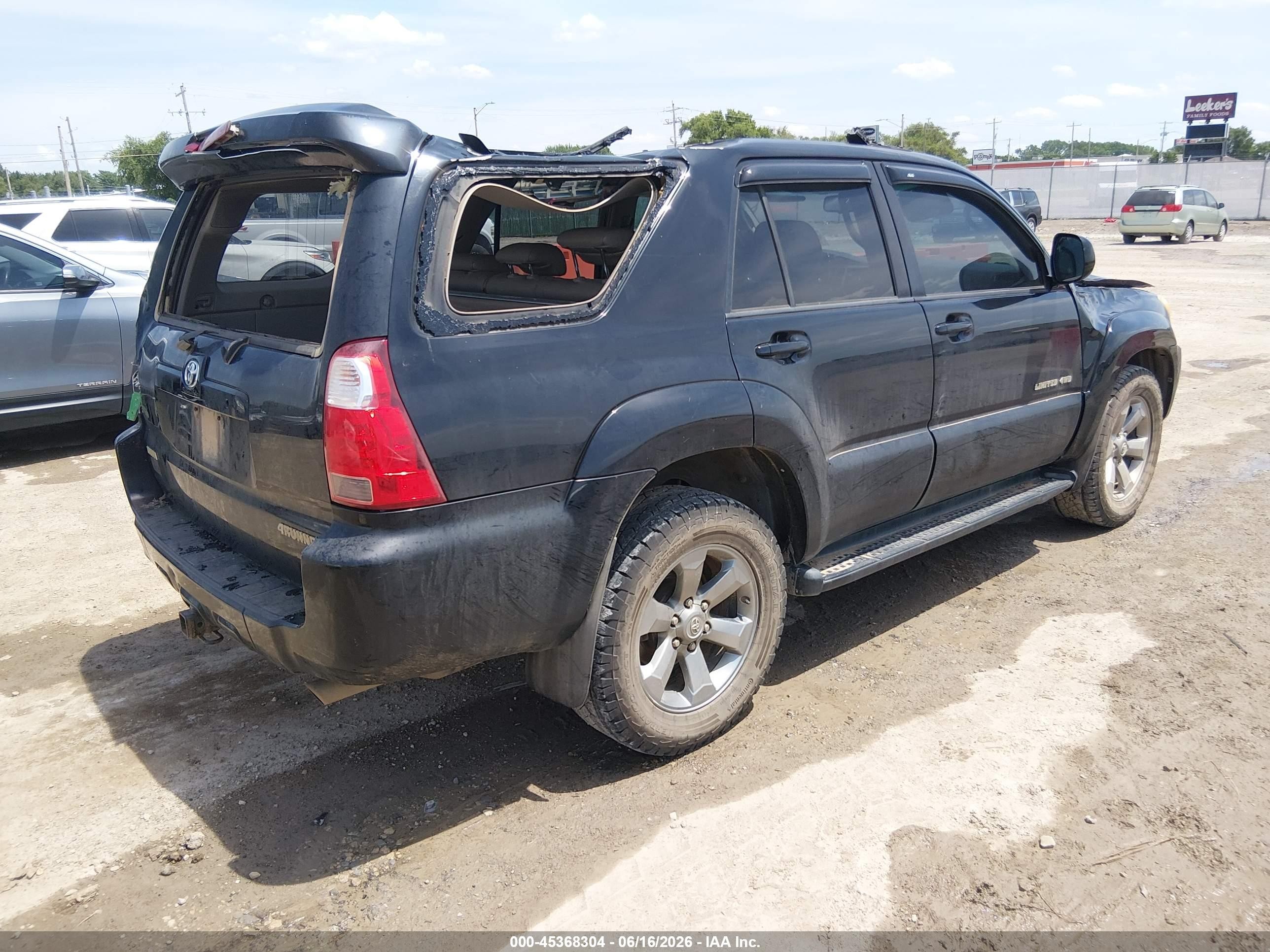 2008 Toyota 4runner Limited V6 Black vin: JTEBU17R58K032980