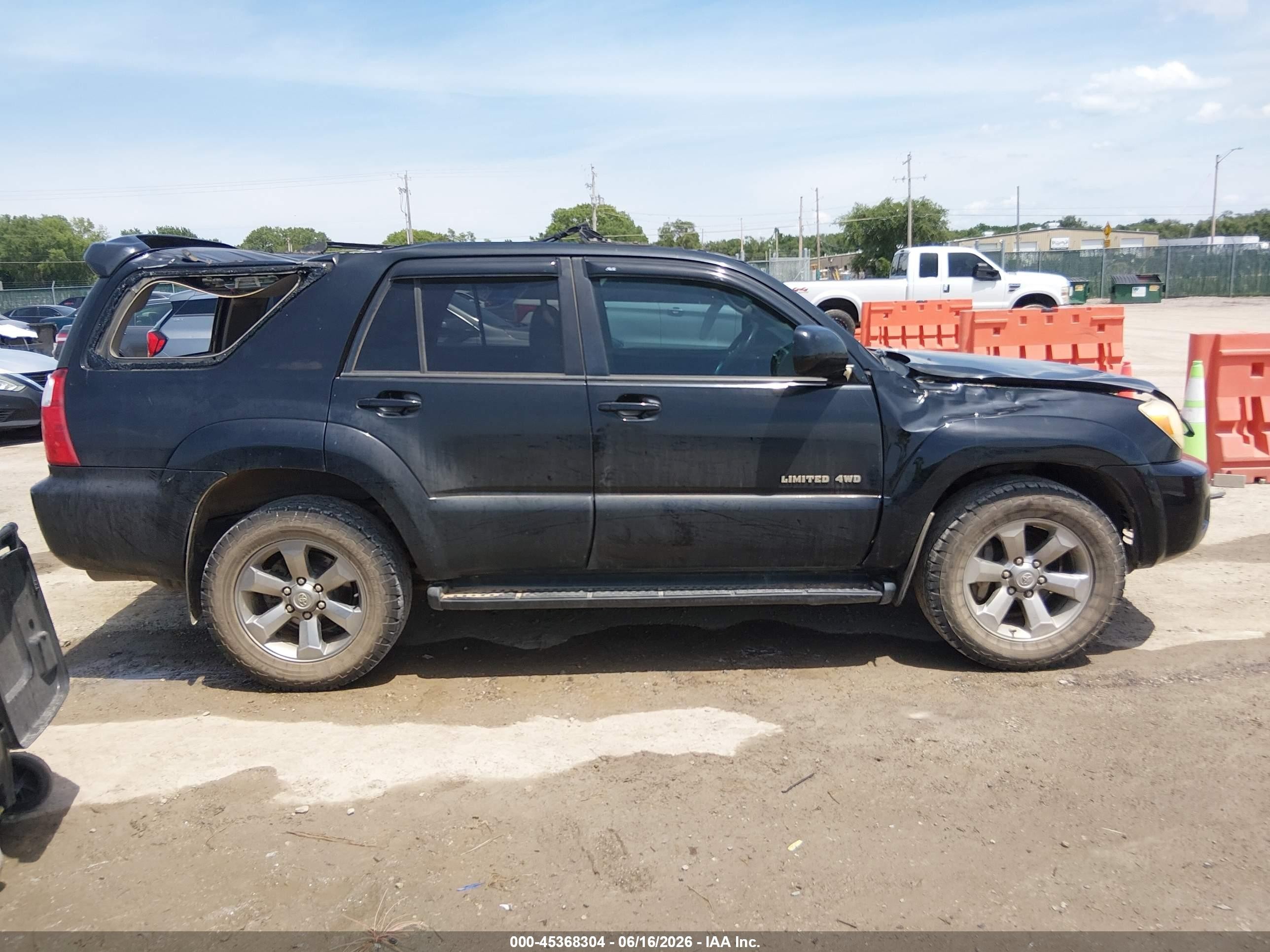 2008 Toyota 4runner Limited V6 Black vin: JTEBU17R58K032980