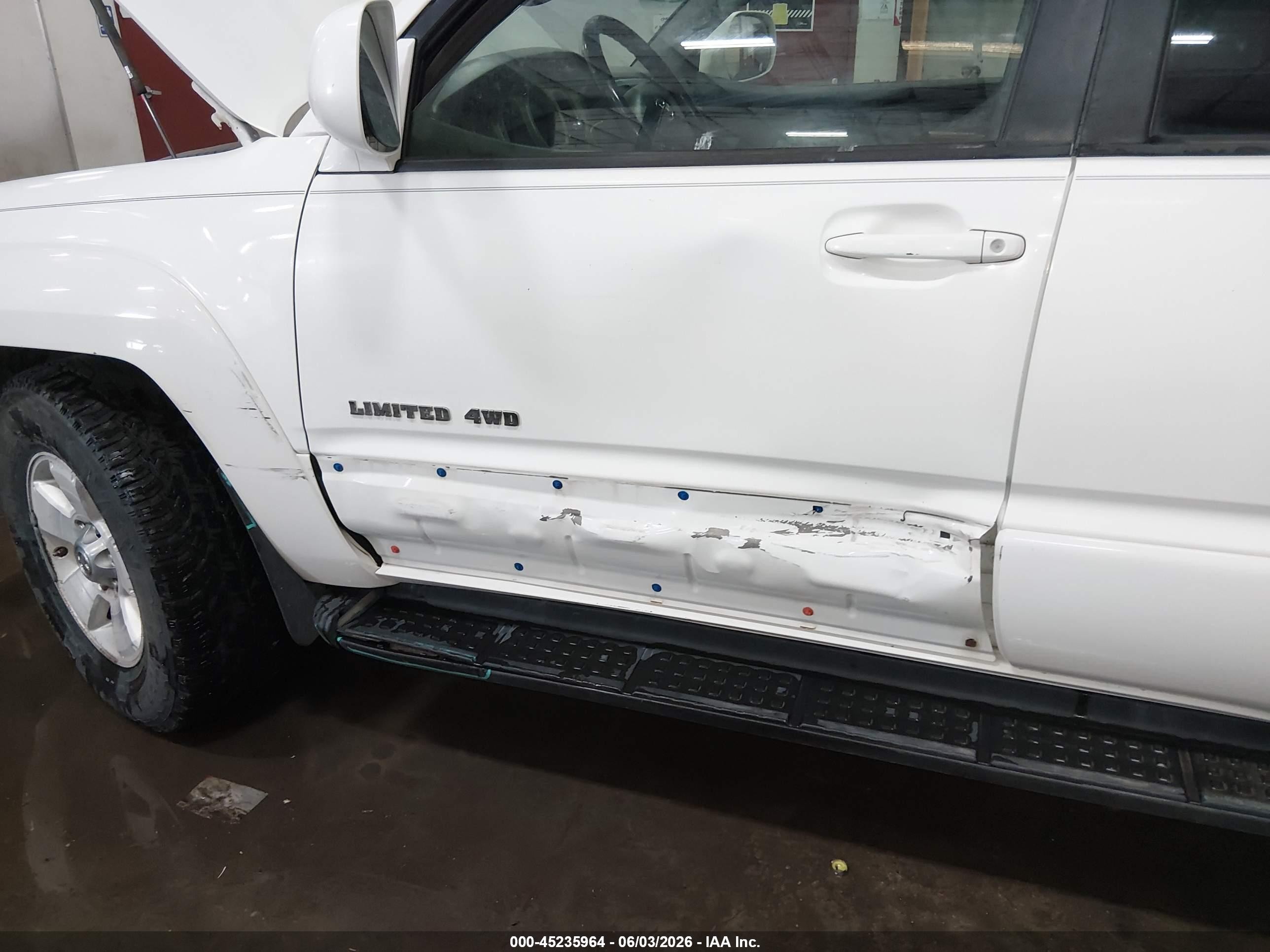 2005 Toyota 4runner Limited V6 White vin: JTEBU17R950062698