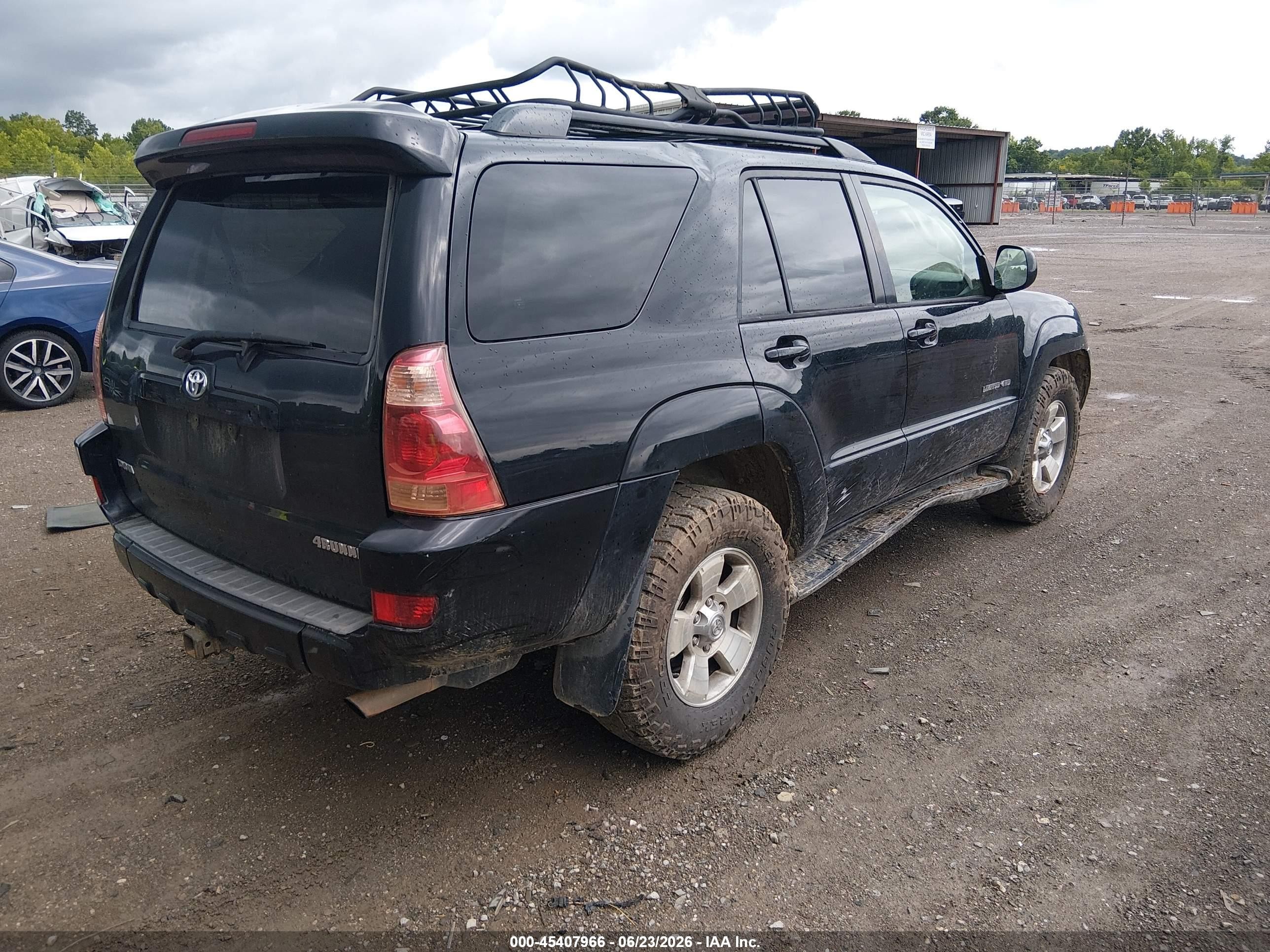 2005 Toyota 4runner Limited V6 Black vin: JTEBU17R950073166