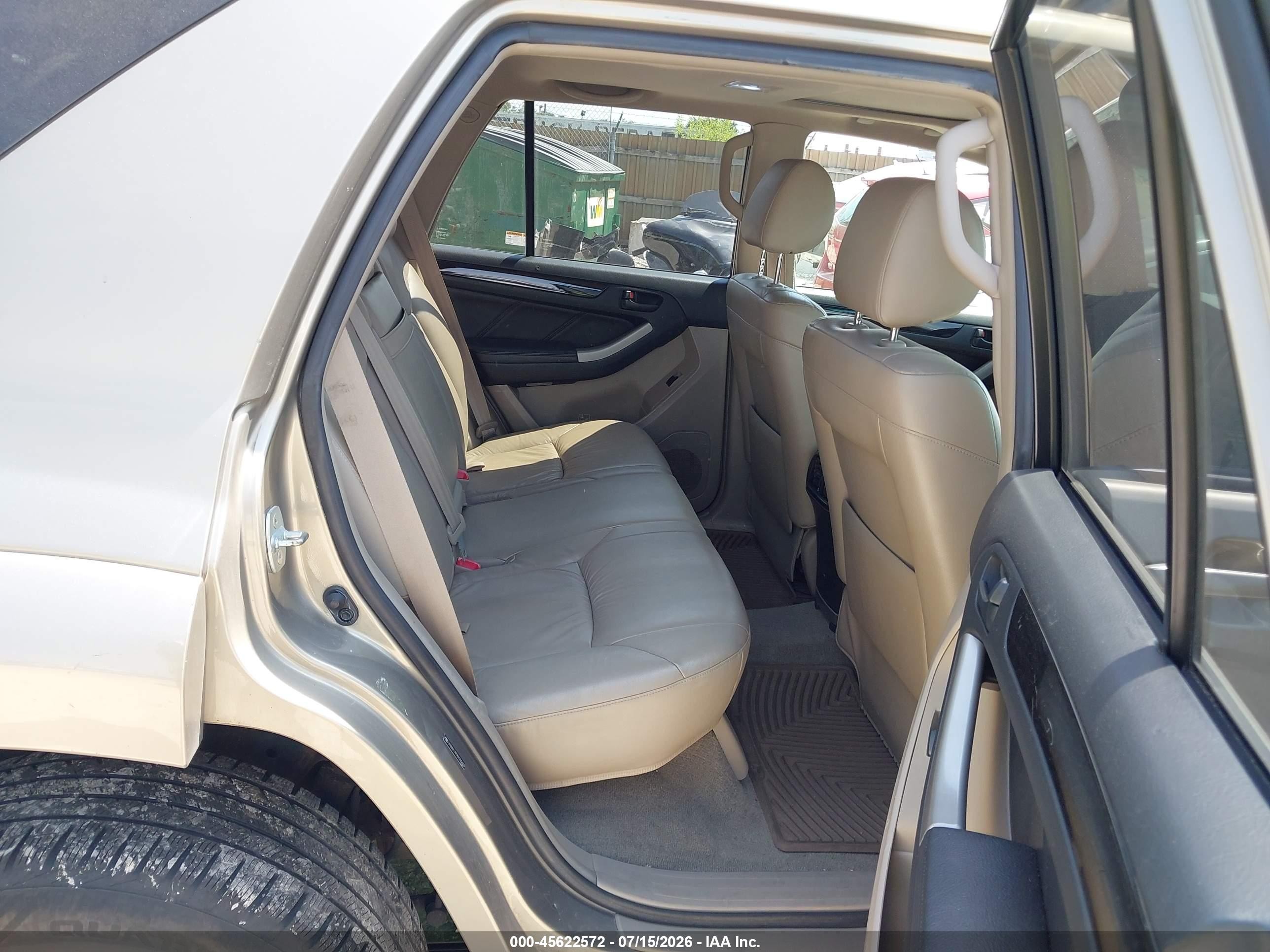 2008 Toyota 4runner Limited V6 Champagne vin: JTEBU17R98K030603