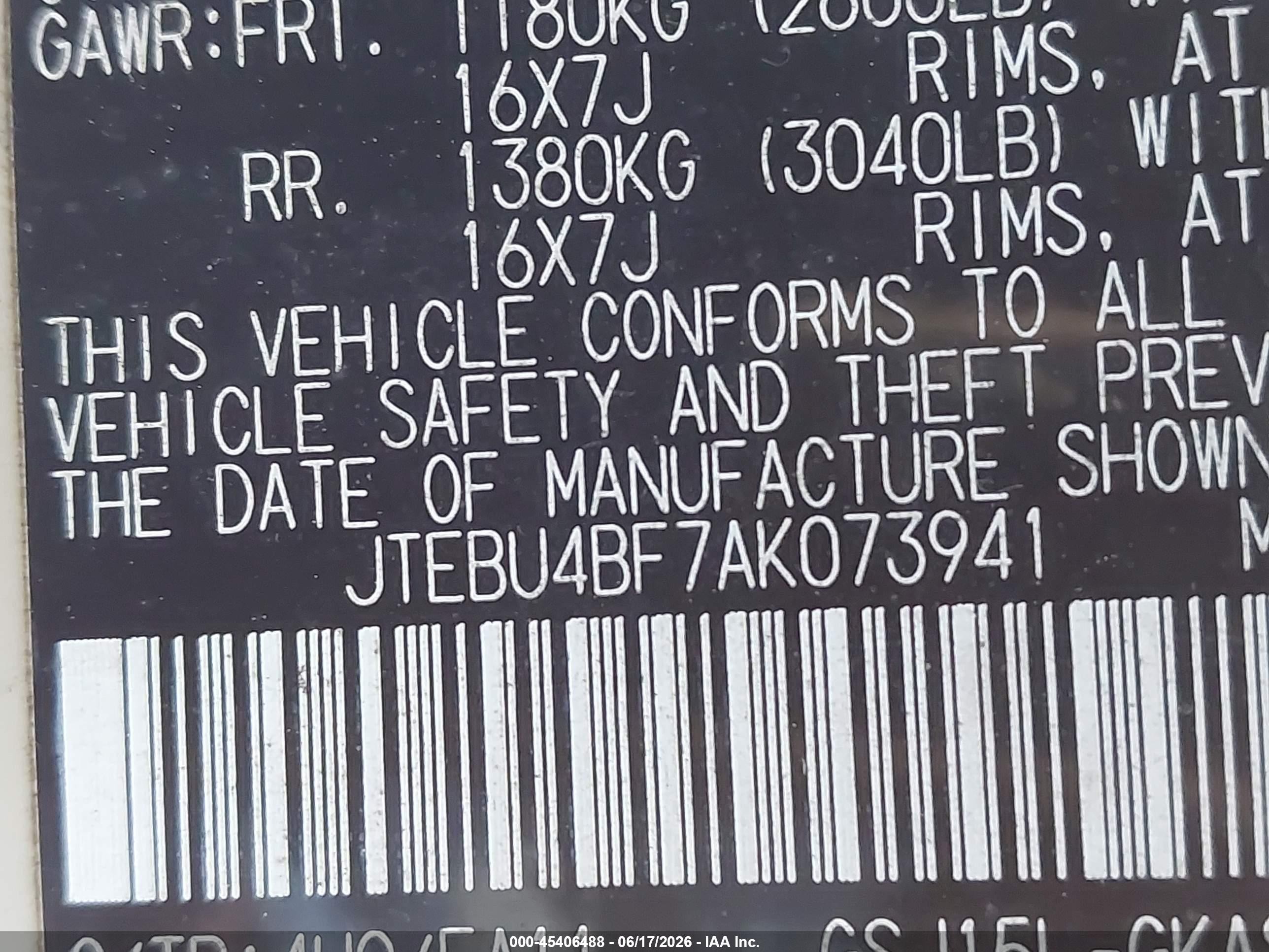 2010 Toyota Fj Cruiser   Tan vin: JTEBU4BF7AK073941