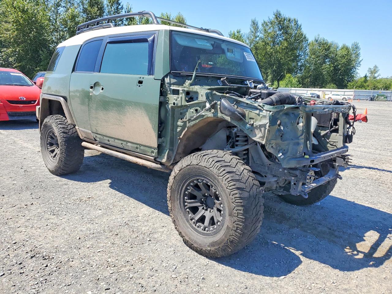 2014 Toyota Fj Cruiser Base Green vin: JTEBU4BF9EK185033