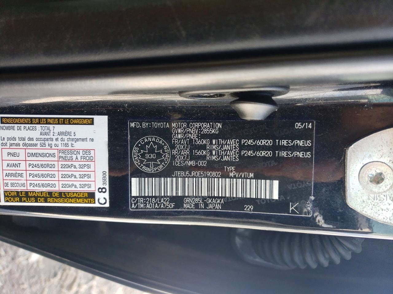 2014 Toyota 4runner Sr5 Black vin: JTEBU5JR0E5190802