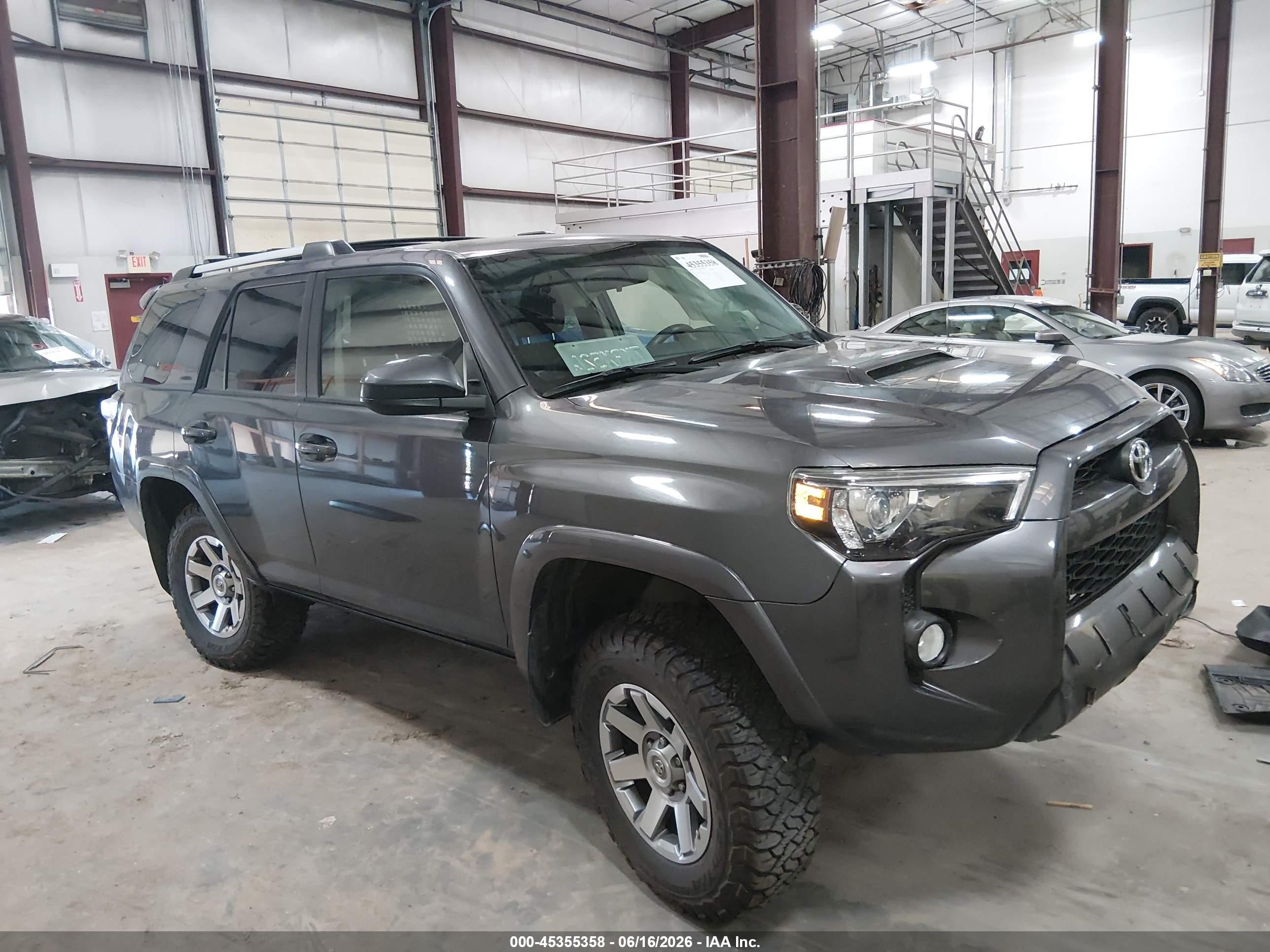 2015 Toyota 4runner Trail Gray vin: JTEBU5JR0F5240048