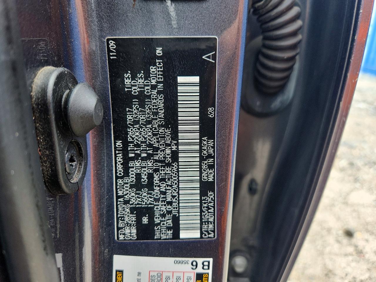 2010 Toyota 4runner Sr5 Gray vin: JTEBU5JR2A5005966