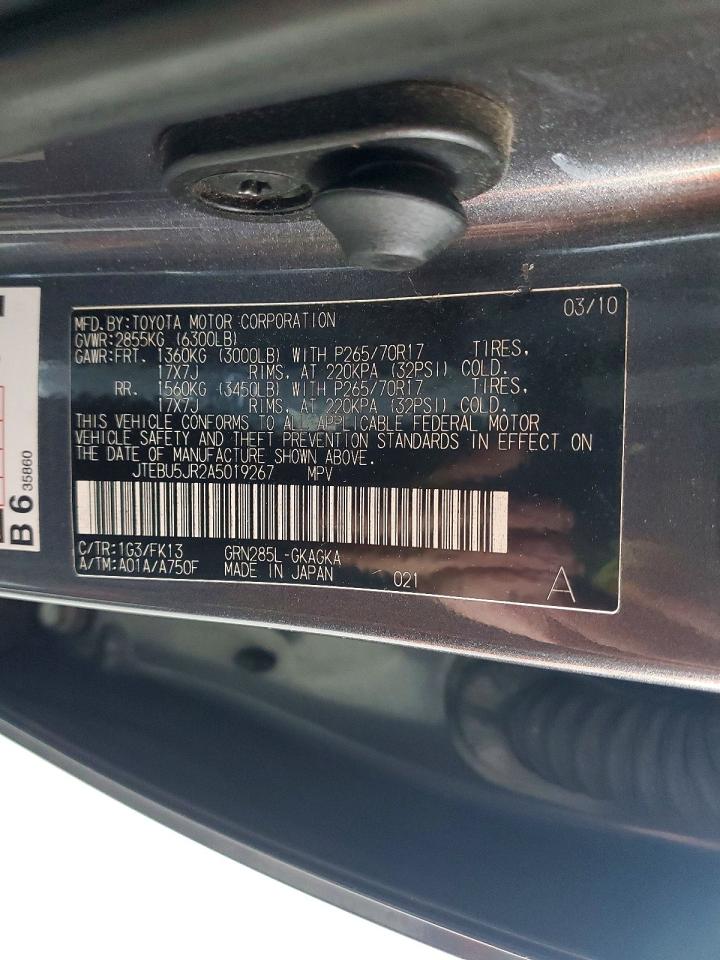 2010 Toyota 4runner Sr5 Gray vin: JTEBU5JR2A5019267