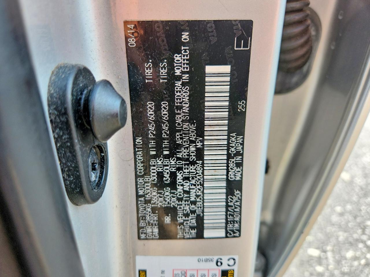 2015 Toyota 4runner Limited Silver vin: JTEBU5JR2F5204894