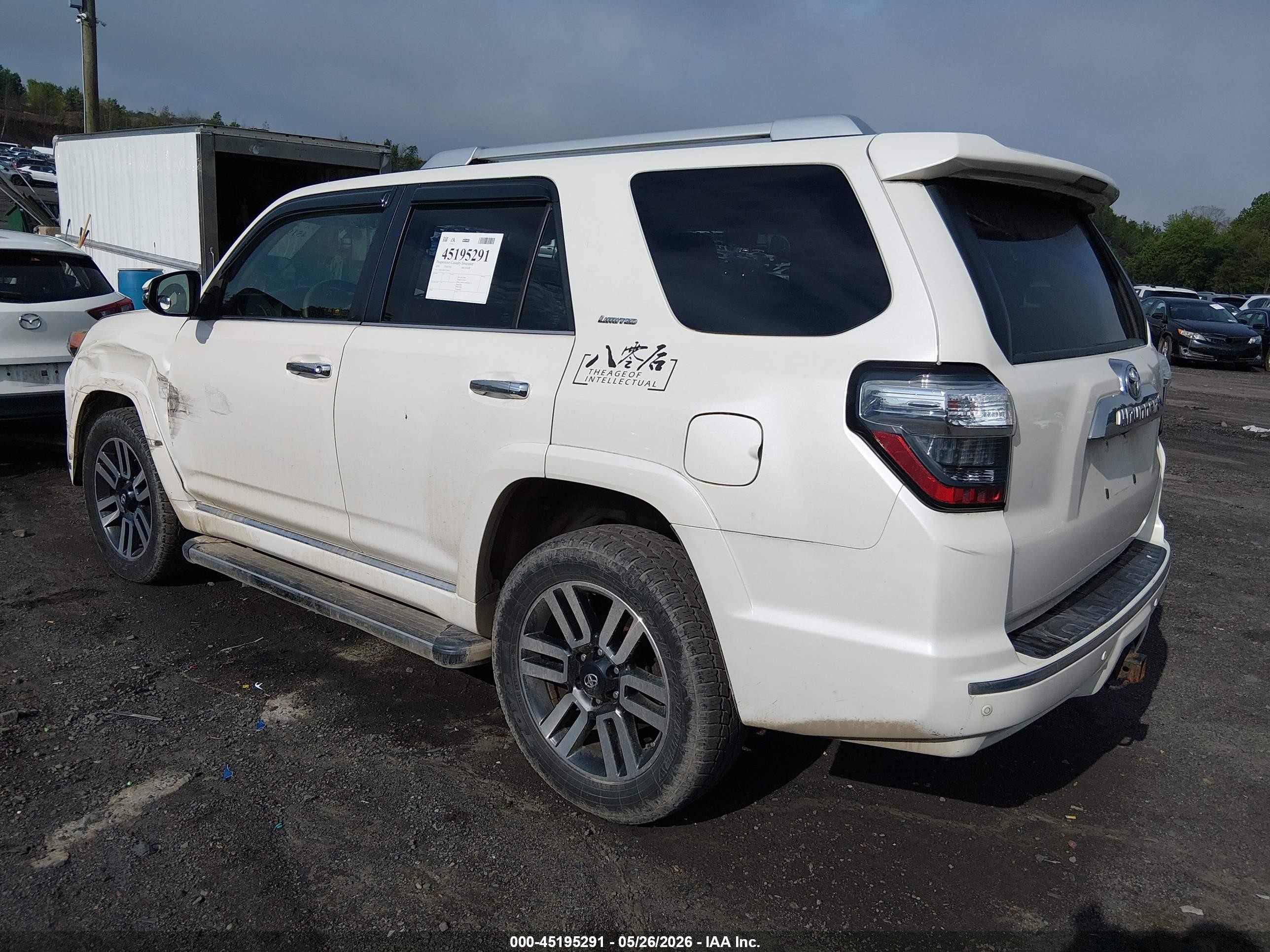 2014 Toyota 4runner Limited White vin: JTEBU5JR3E5168342