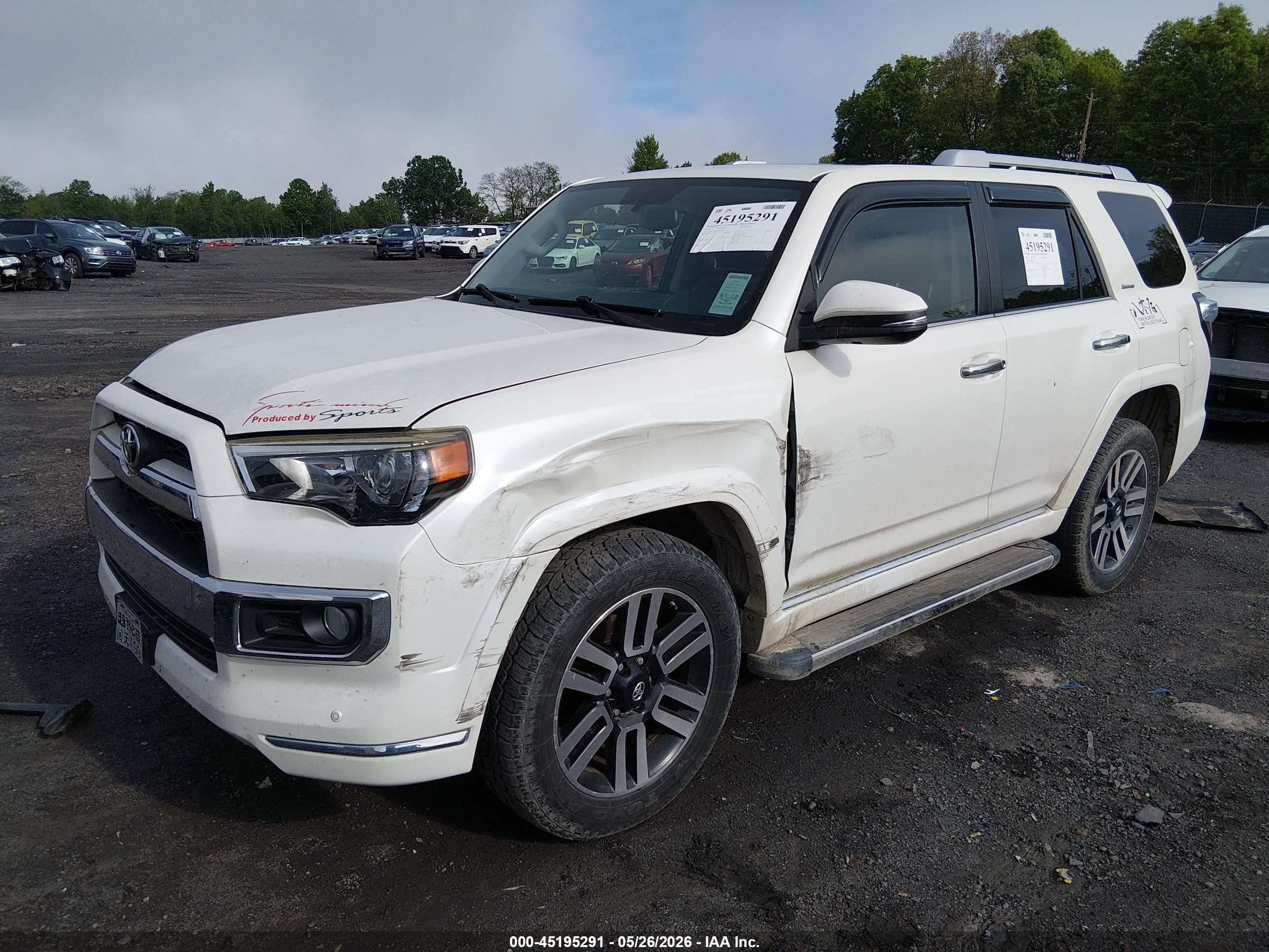 2014 Toyota 4runner Limited White vin: JTEBU5JR3E5168342