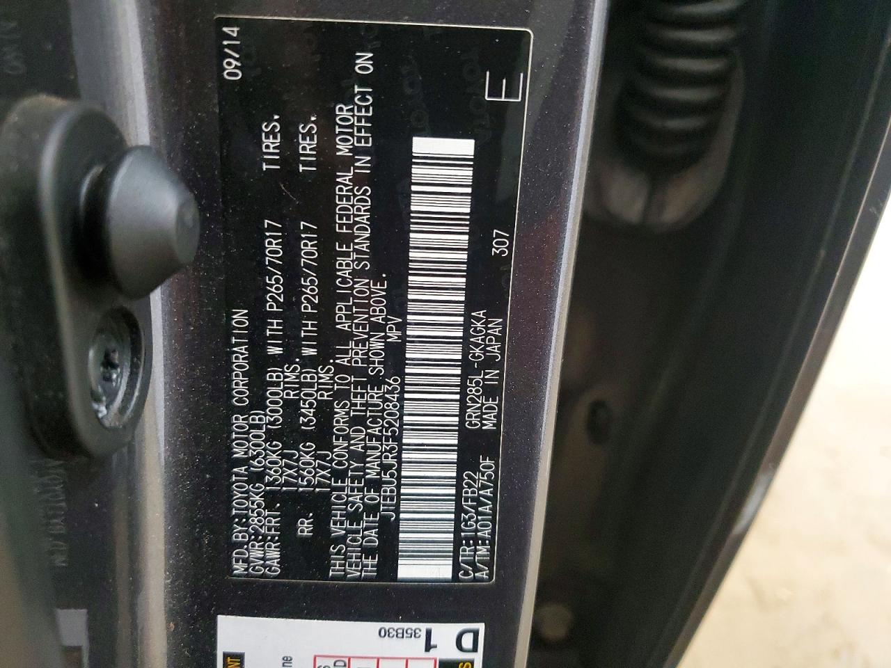 2015 Toyota 4runner Sr5 Gray vin: JTEBU5JR3F5208436