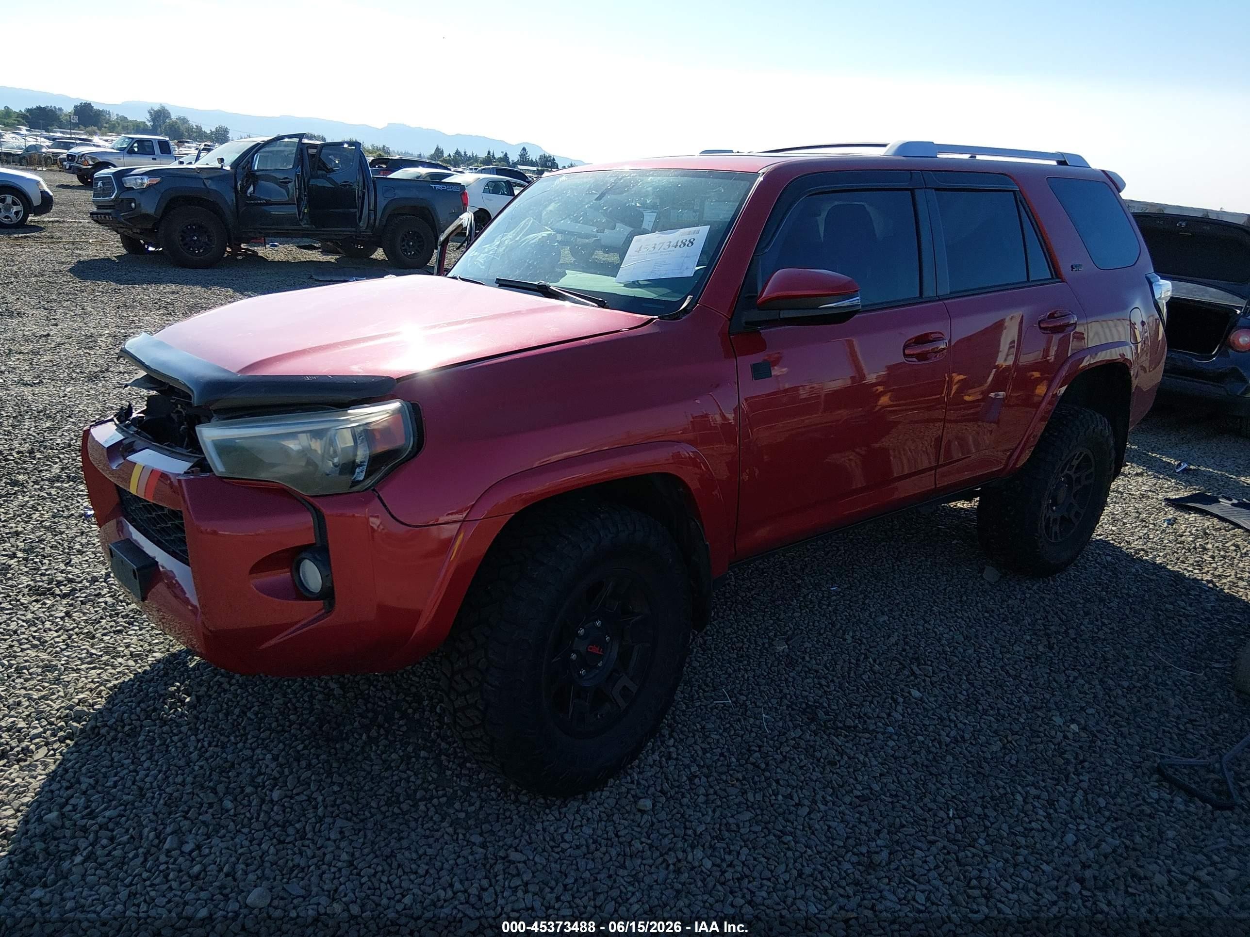 2015 Toyota 4runner Sr5 Premium Red vin: JTEBU5JR3F5212342