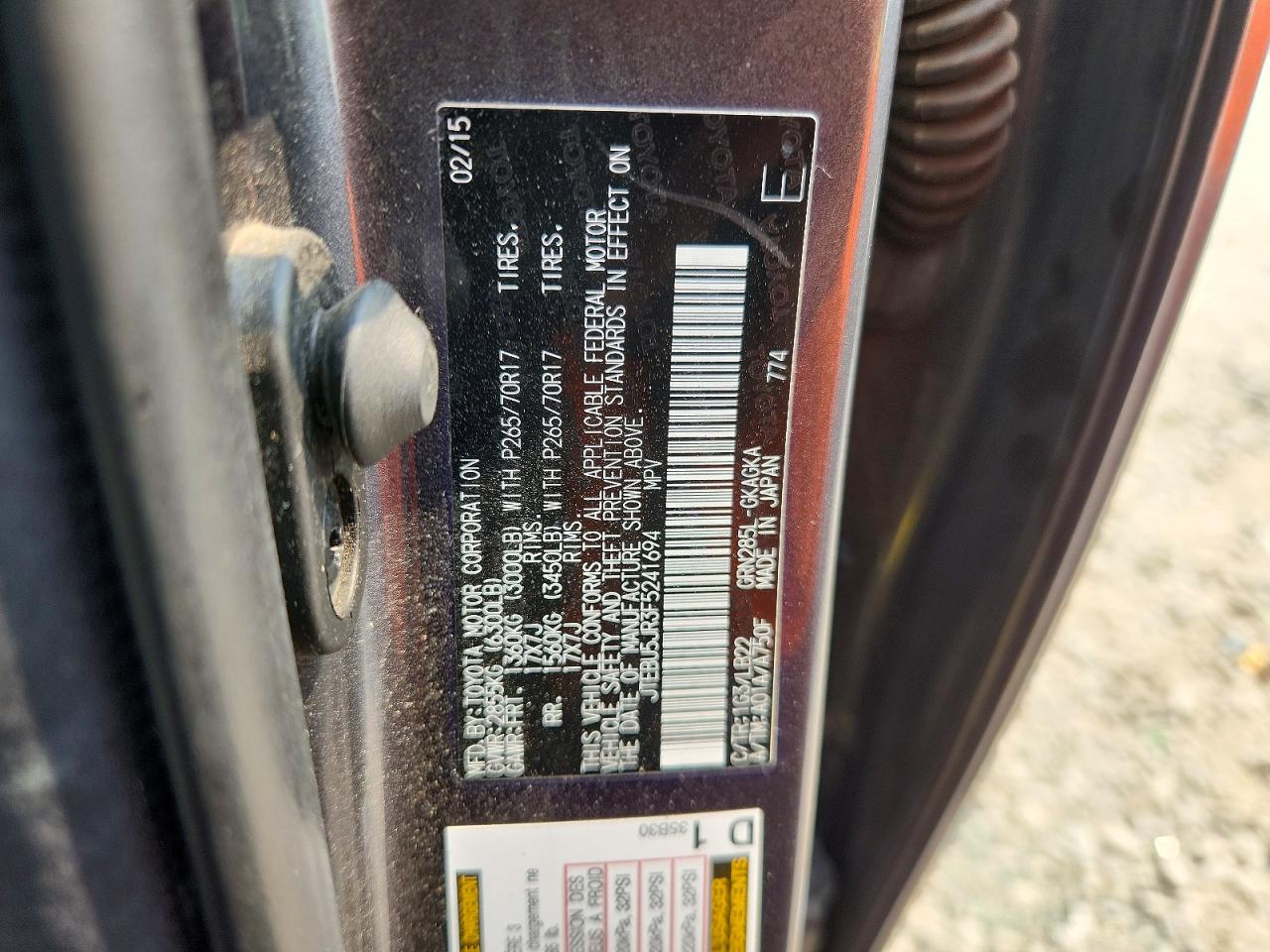 2015 Toyota 4runner Sr5 Premium Gray vin: JTEBU5JR3F5241694