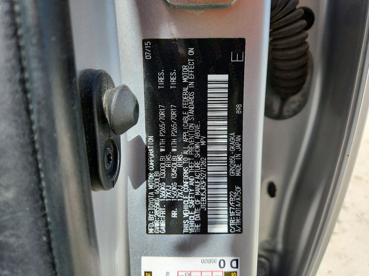 2015 Toyota 4runner Sr5 Silver vin: JTEBU5JR3F5271262