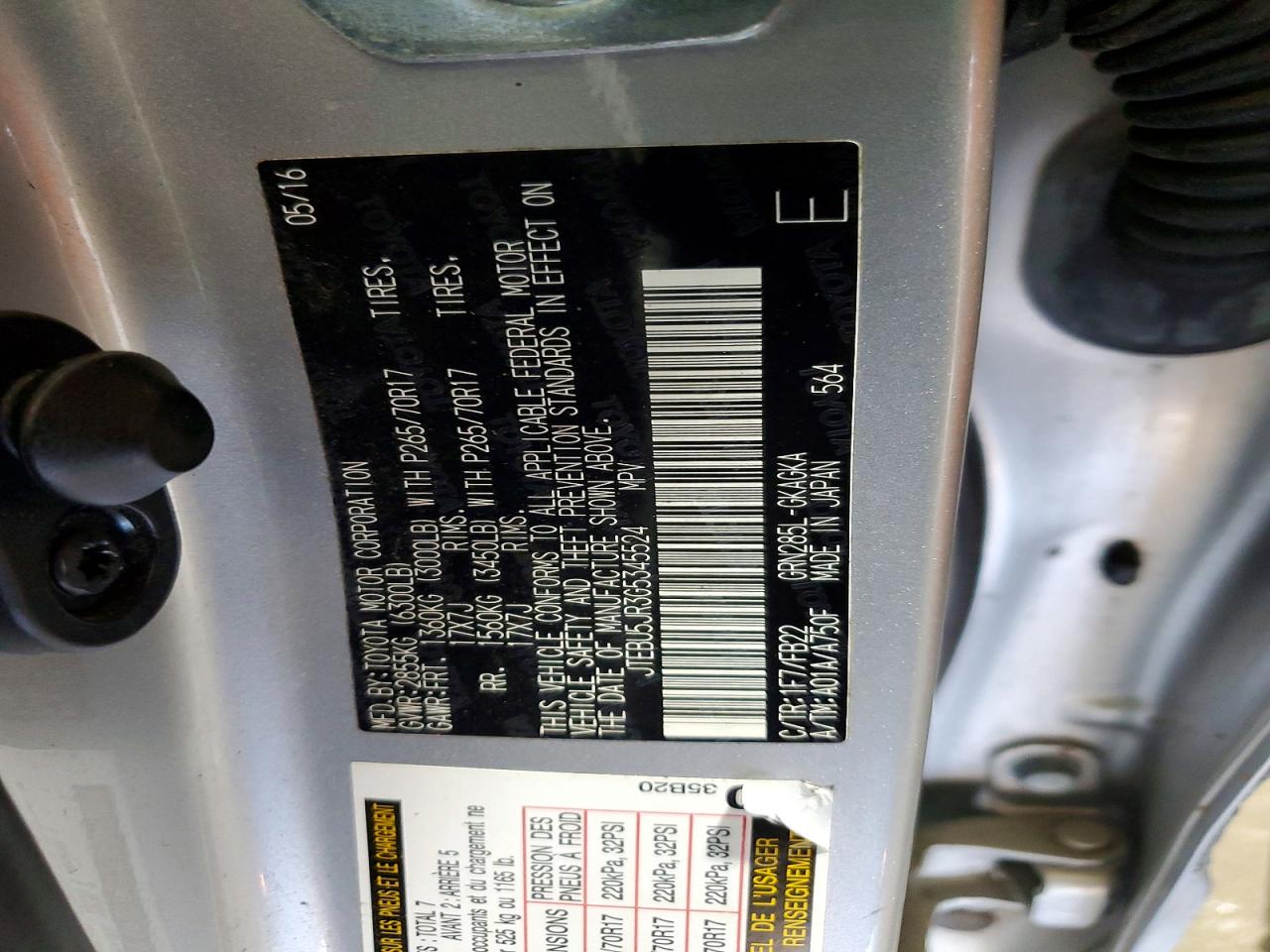 2016 Toyota 4runner Sr5 Silver vin: JTEBU5JR3G5345524