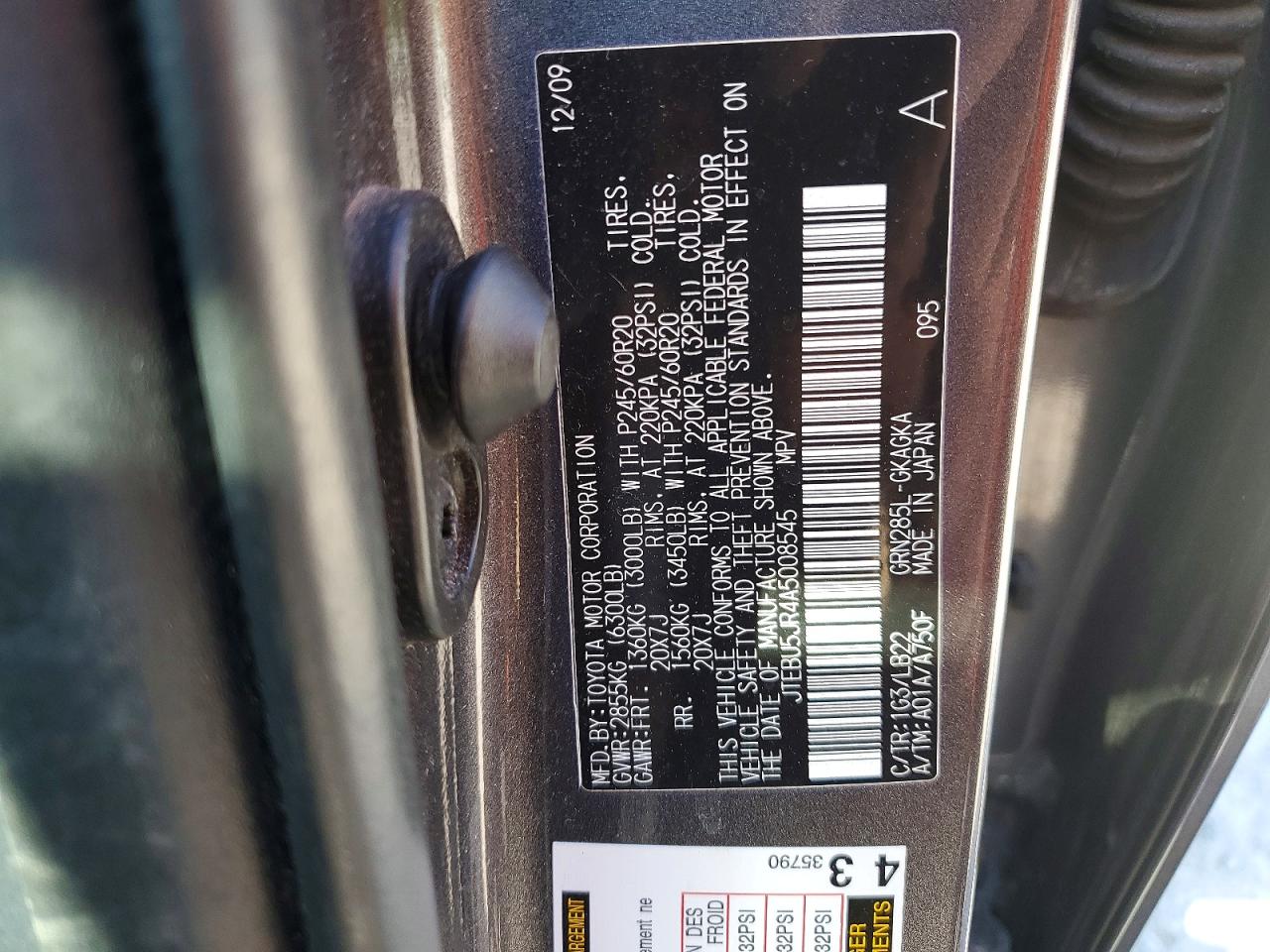 2010 Toyota 4runner Limited Gray vin: JTEBU5JR4A5008545