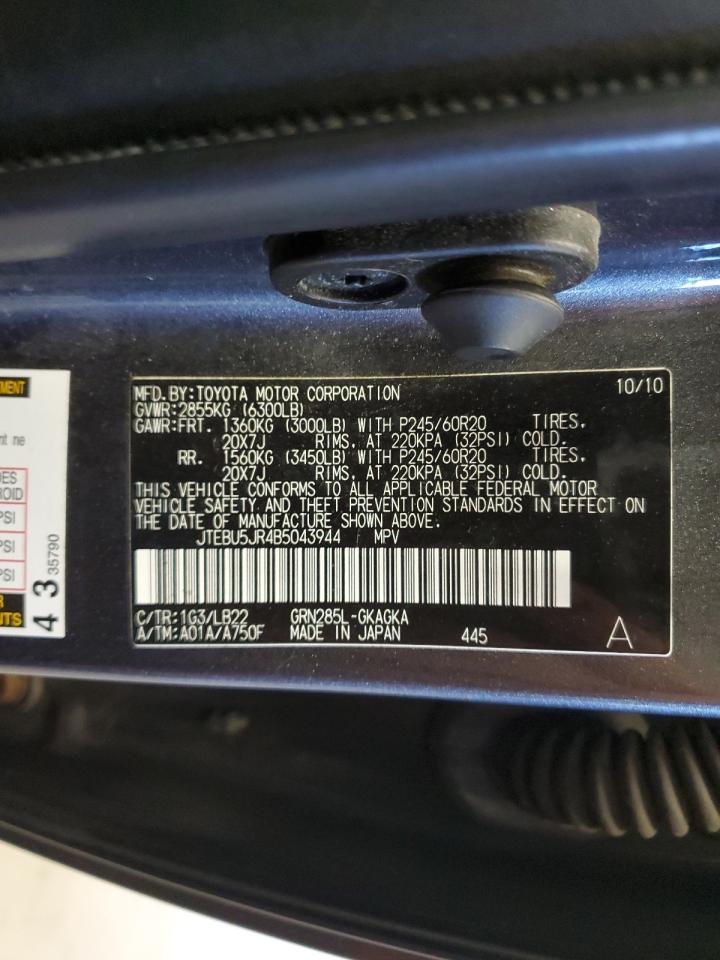 2011 Toyota 4runner Sr5 Серый vin: JTEBU5JR4B5043944