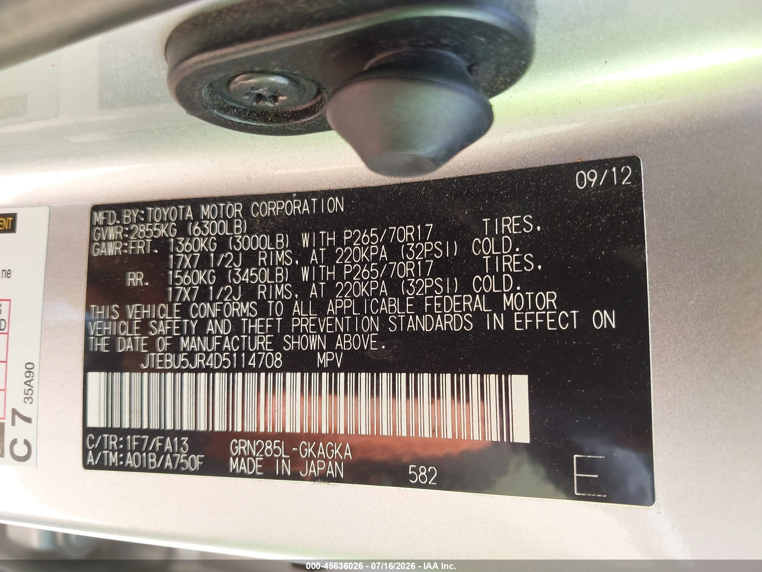 2013 Toyota 4runner Trail Silver vin: JTEBU5JR4D5114708