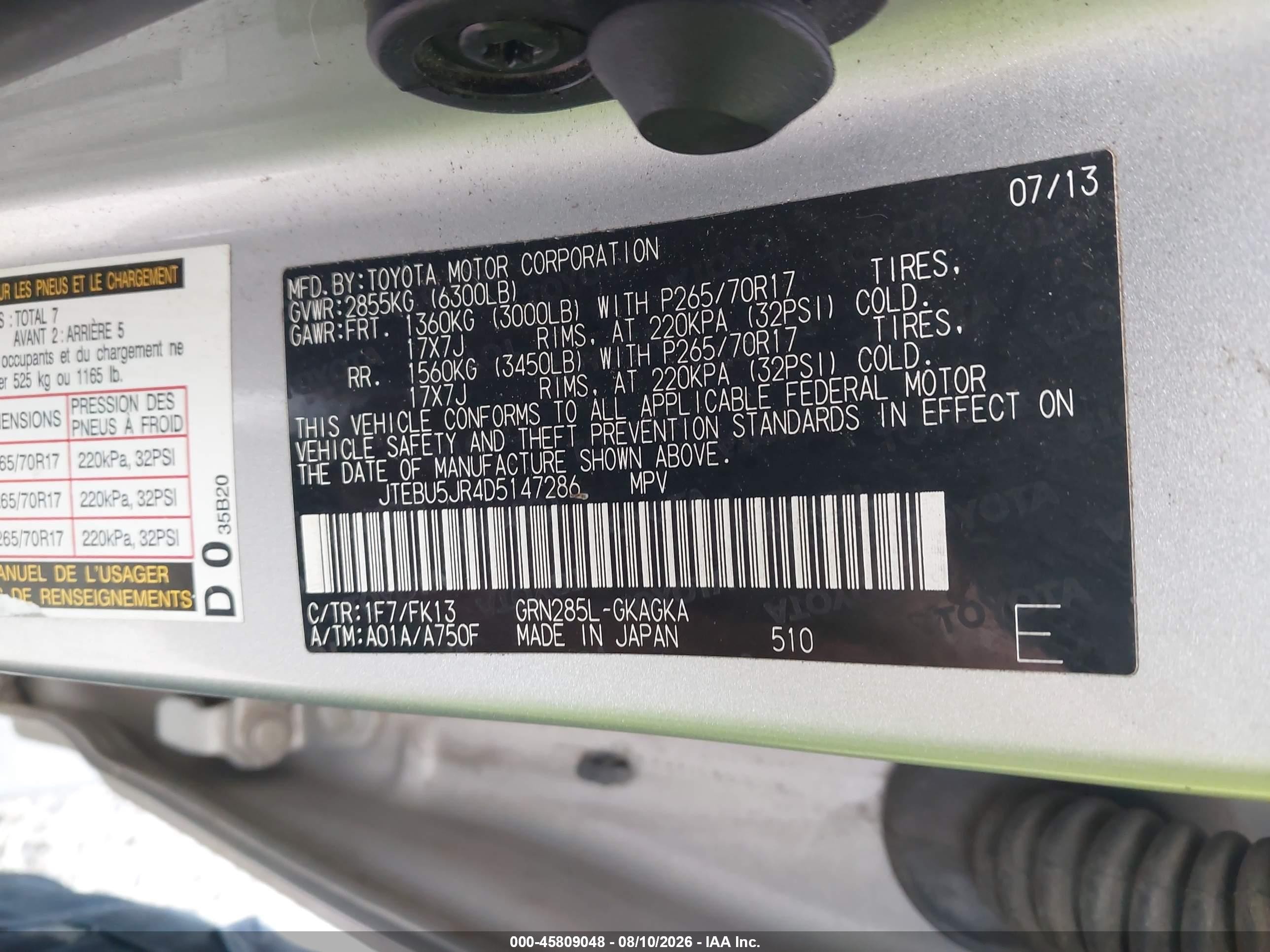 2013 Toyota 4runner Sr5 Silver vin: JTEBU5JR4D5147286