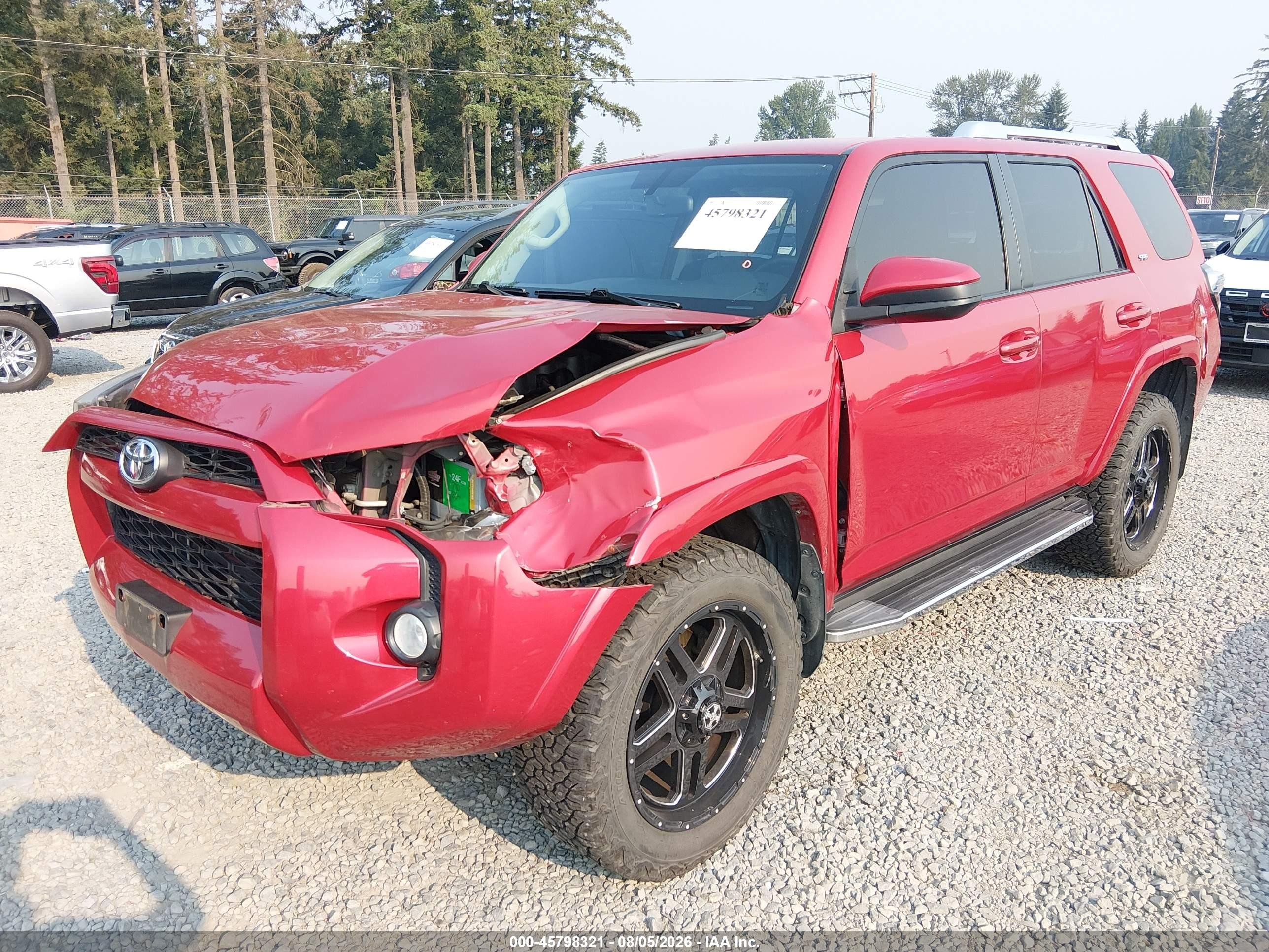 2015 Toyota 4runner Sr5 Красный vin: JTEBU5JR4F5228937