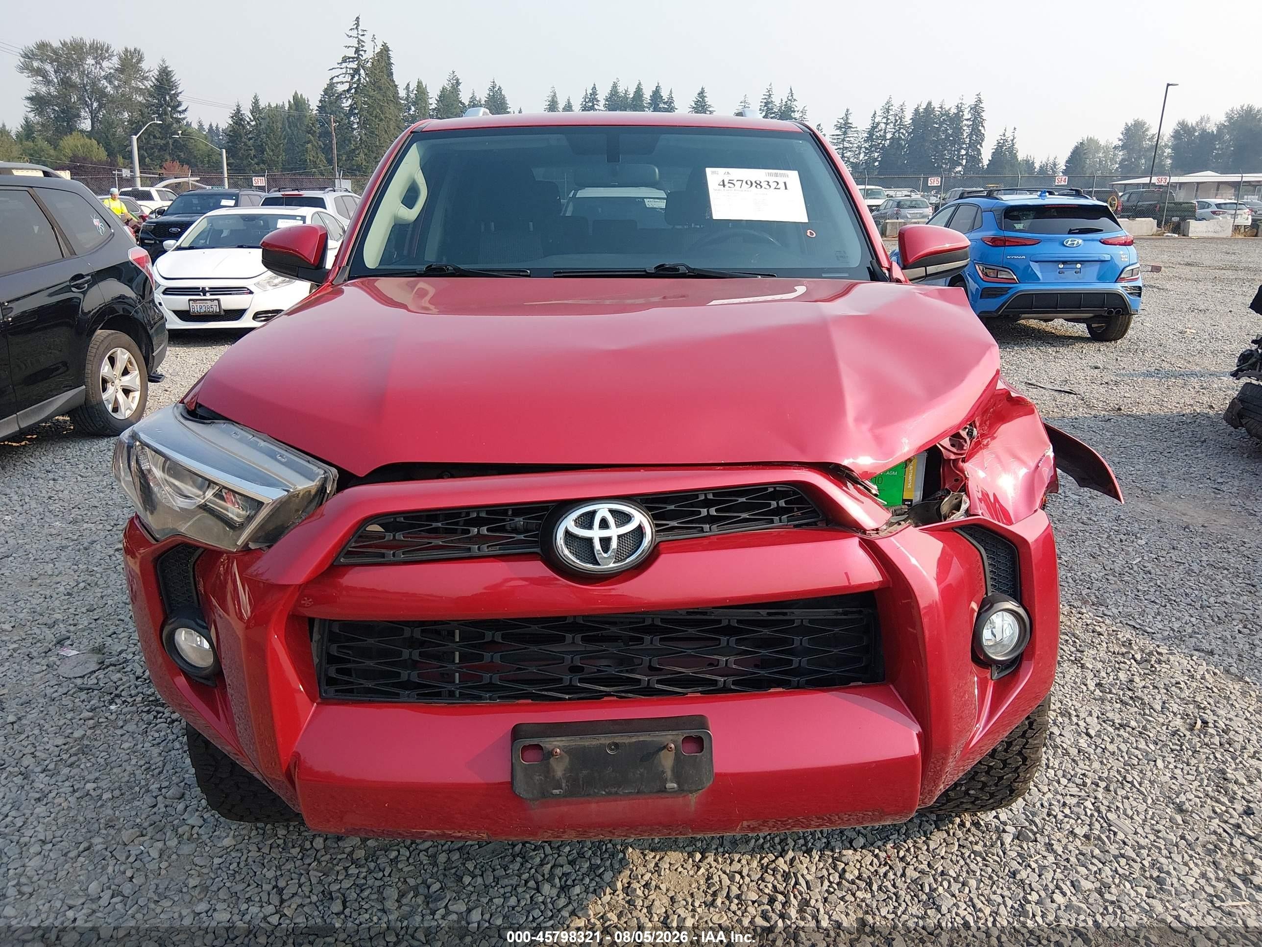 2015 Toyota 4runner Sr5 Красный vin: JTEBU5JR4F5228937