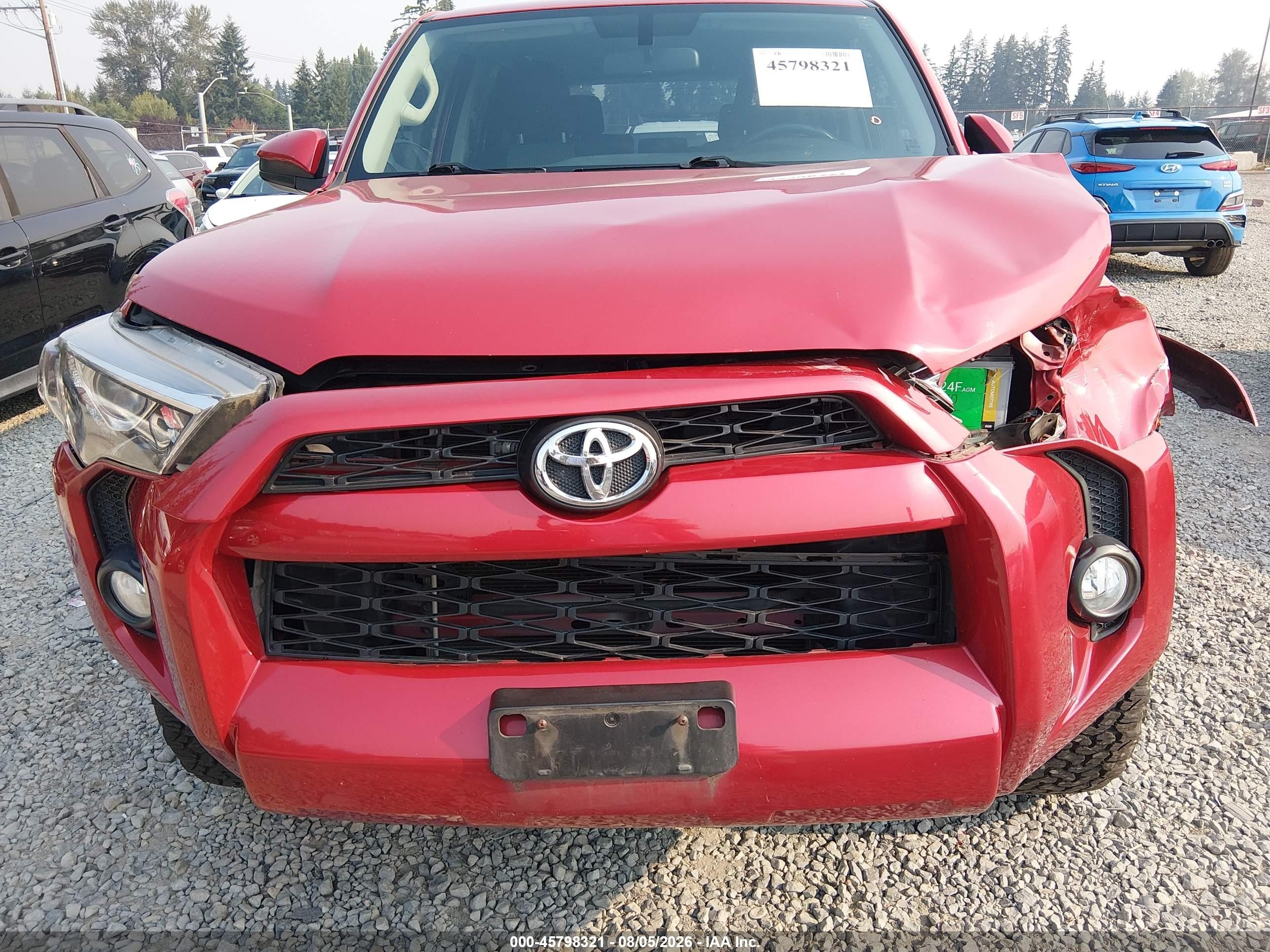 2015 Toyota 4runner Sr5 Красный vin: JTEBU5JR4F5228937
