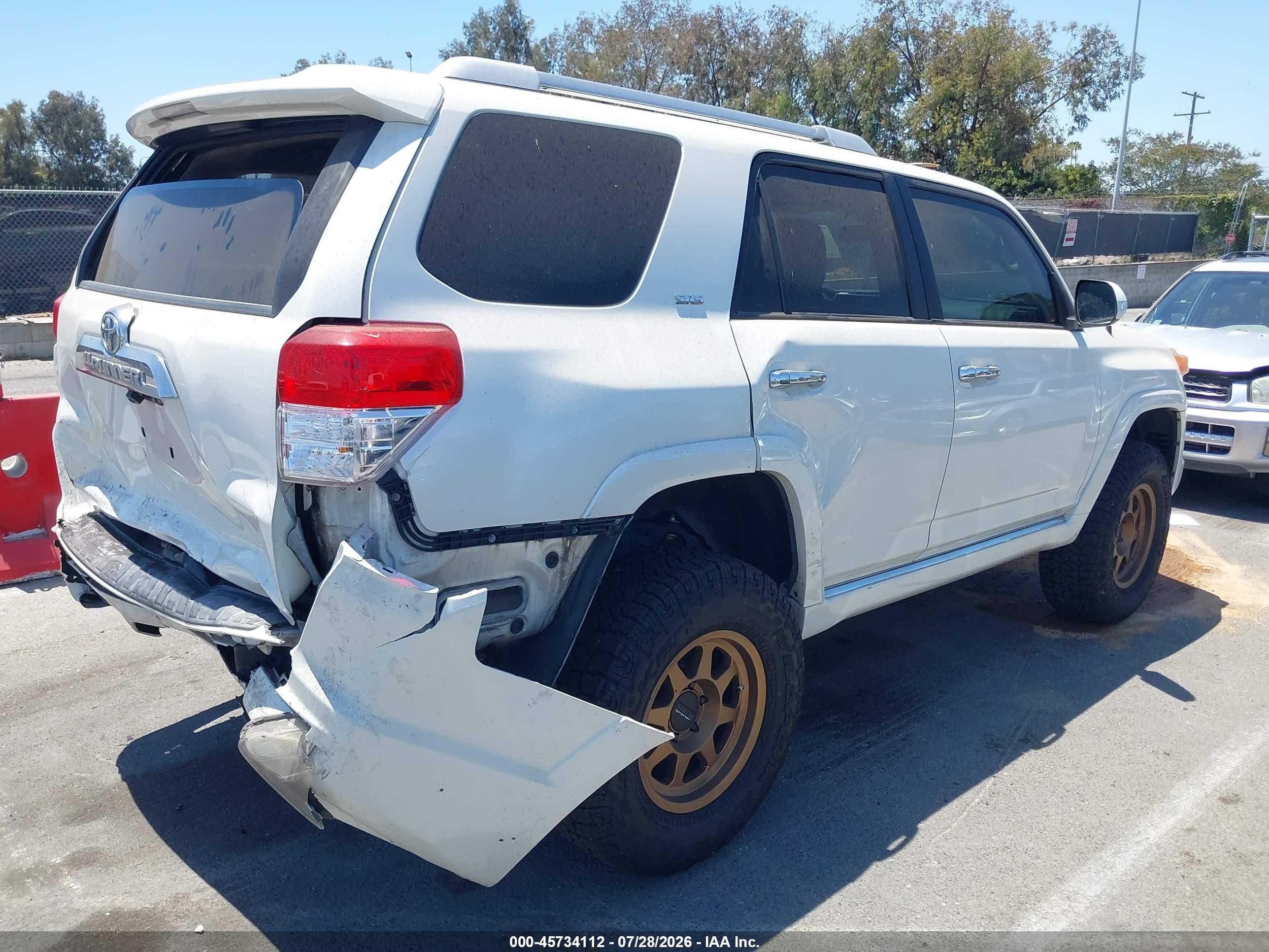 2010 Toyota 4runner Sr5 V6 White vin: JTEBU5JR5A5013236