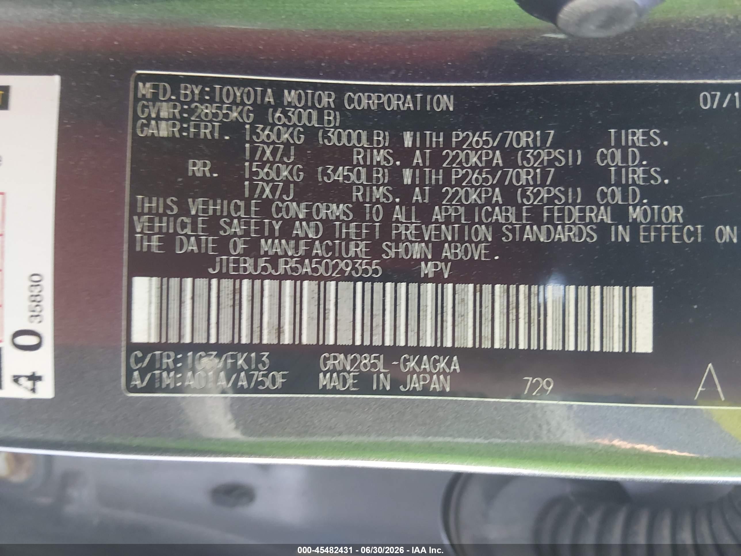 2010 Toyota 4runner Sr5 V6 Gray vin: JTEBU5JR5A5029355