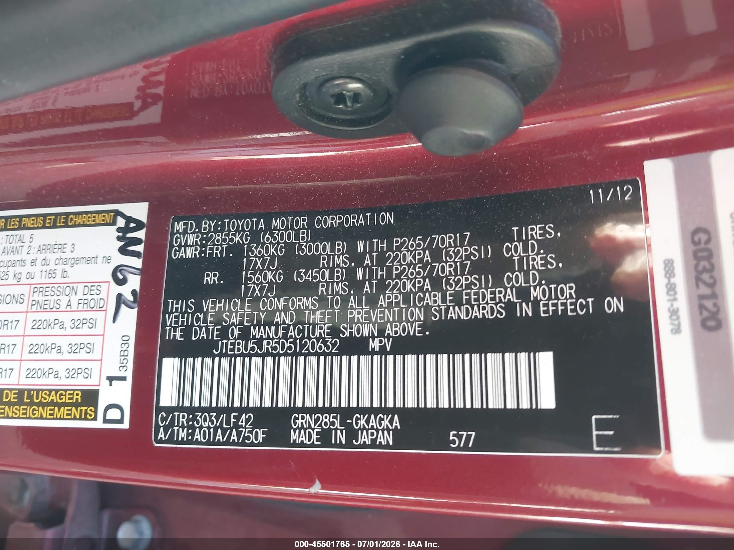 2013 Toyota 4runner Sr5 Red vin: JTEBU5JR5D5120632