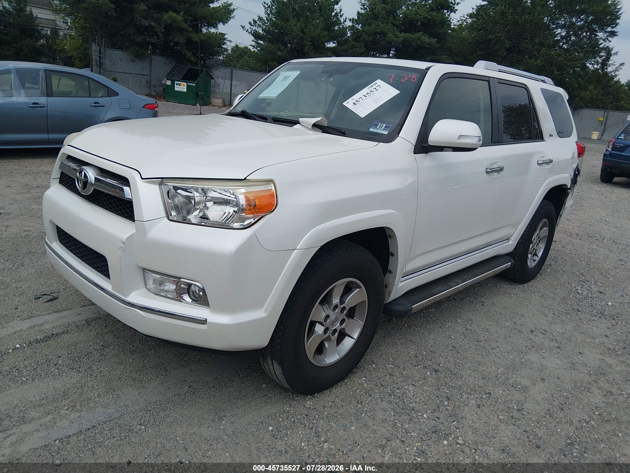 2013 Toyota 4runner Sr5 White vin: JTEBU5JR6D5149587