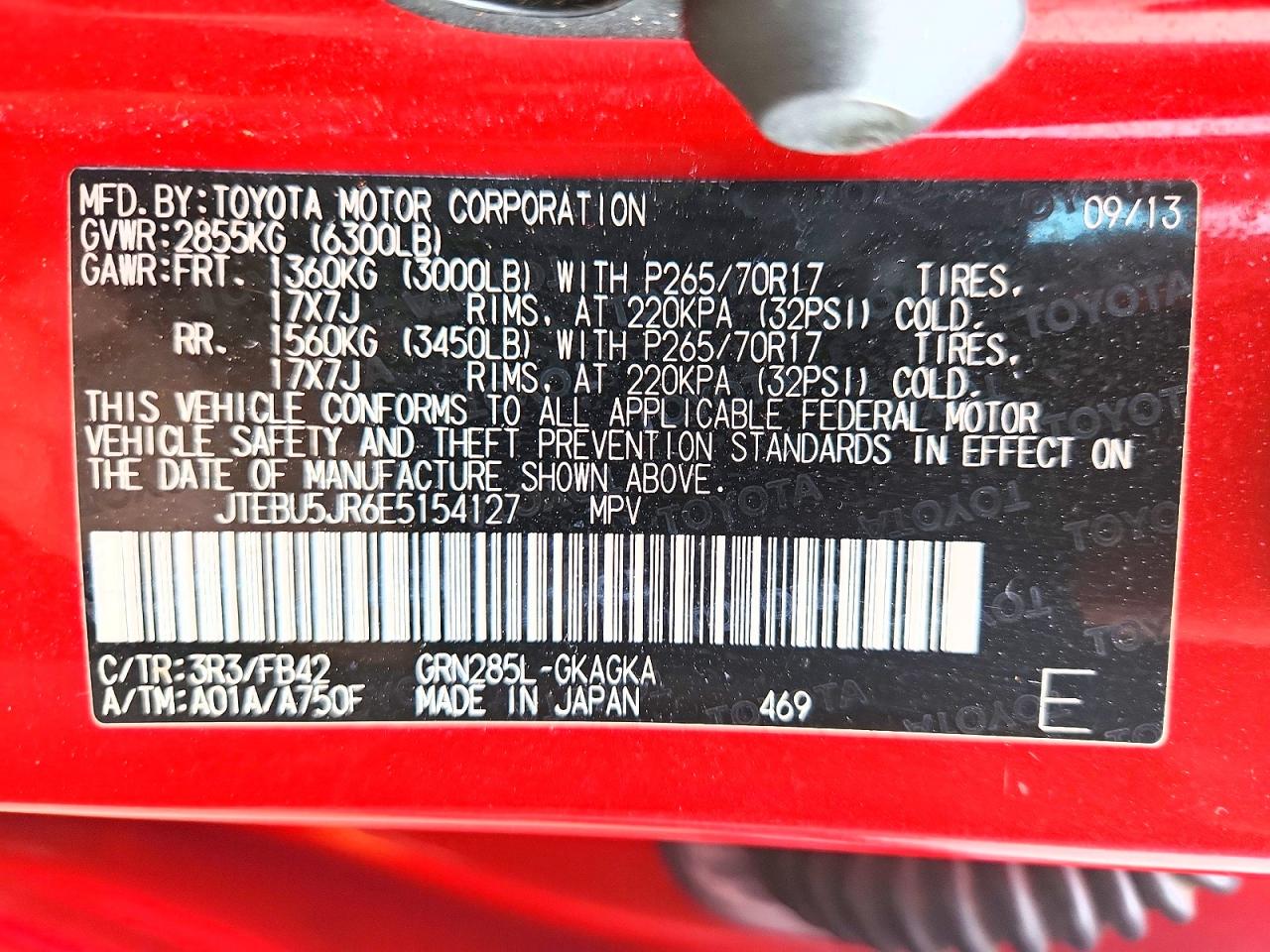 2014 Toyota 4runner Sr5 Red vin: JTEBU5JR6E5154127