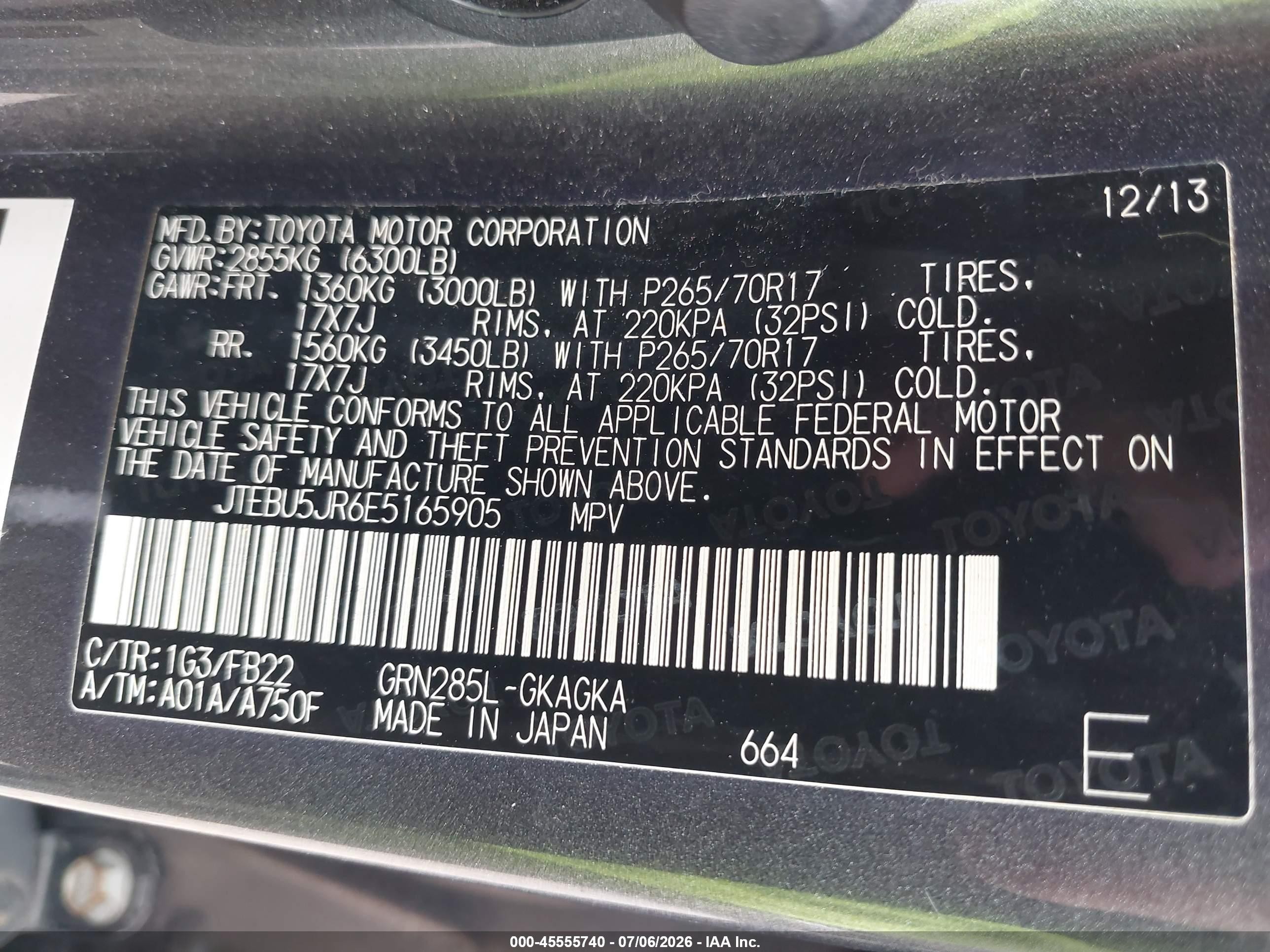 2014 Toyota 4runner Sr5 Gray vin: JTEBU5JR6E5165905