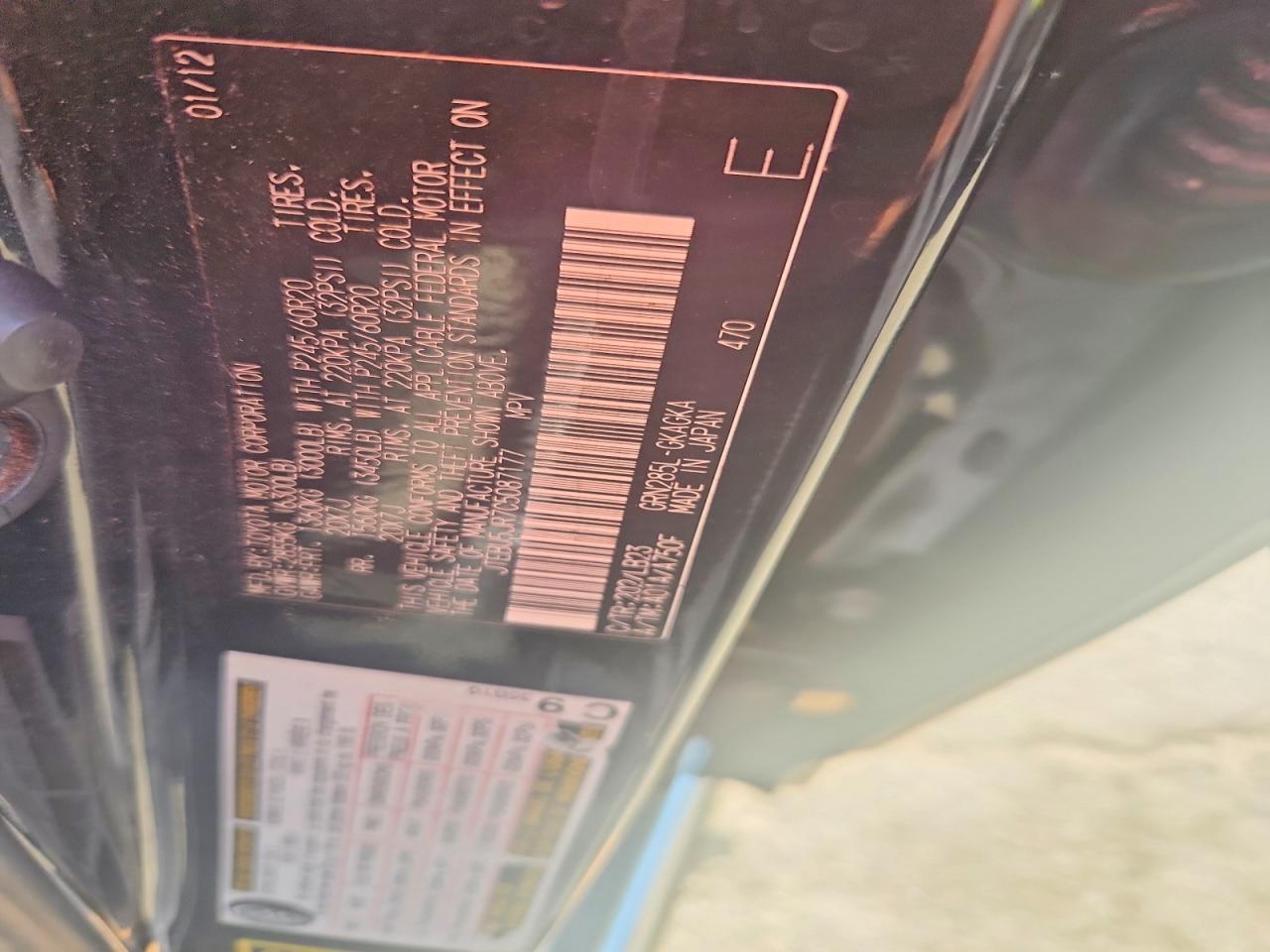 2012 Toyota 4runner Limited Black vin: JTEBU5JR7C5087177