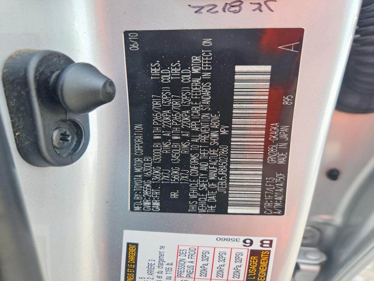 2010 Toyota 4runner Sr5 Silver vin: JTEBU5JR8A5027860