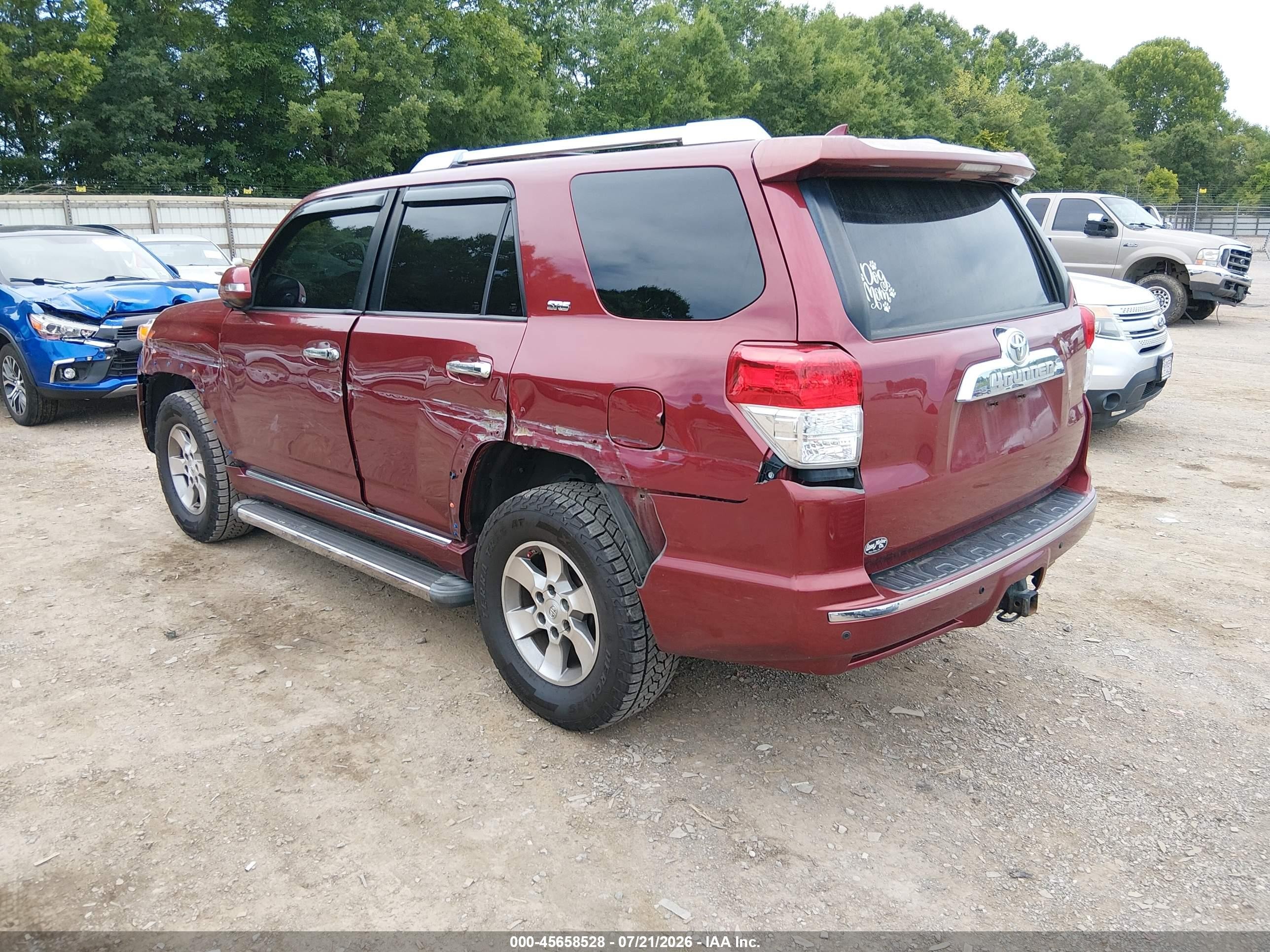 2011 Toyota 4runner Sr5 V6 Maroon vin: JTEBU5JR9B5051604