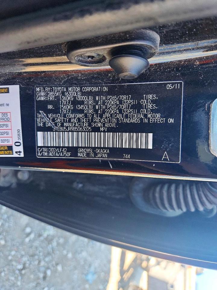 2011 Toyota 4runner Sr5 Black vin: JTEBU5JR9B5063025