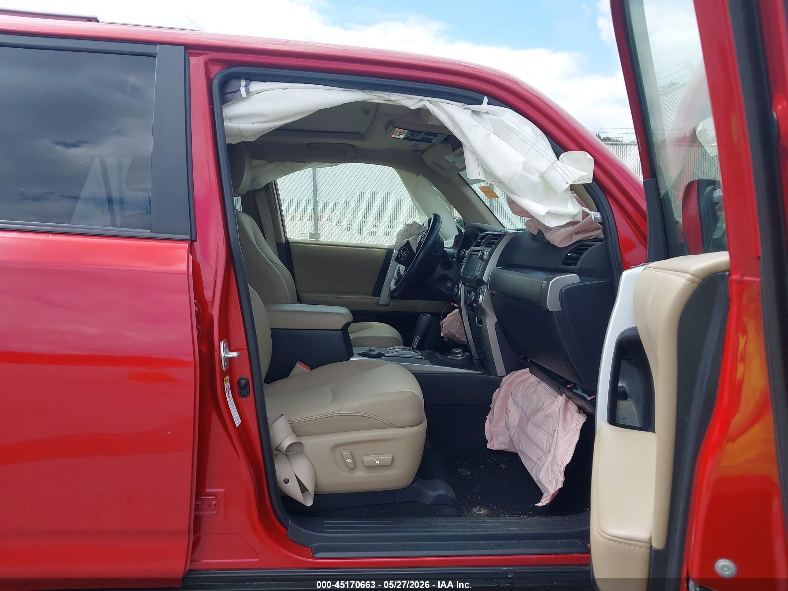 2015 Toyota 4runner Sr5 Premium Red vin: JTEBU5JR9F5212555