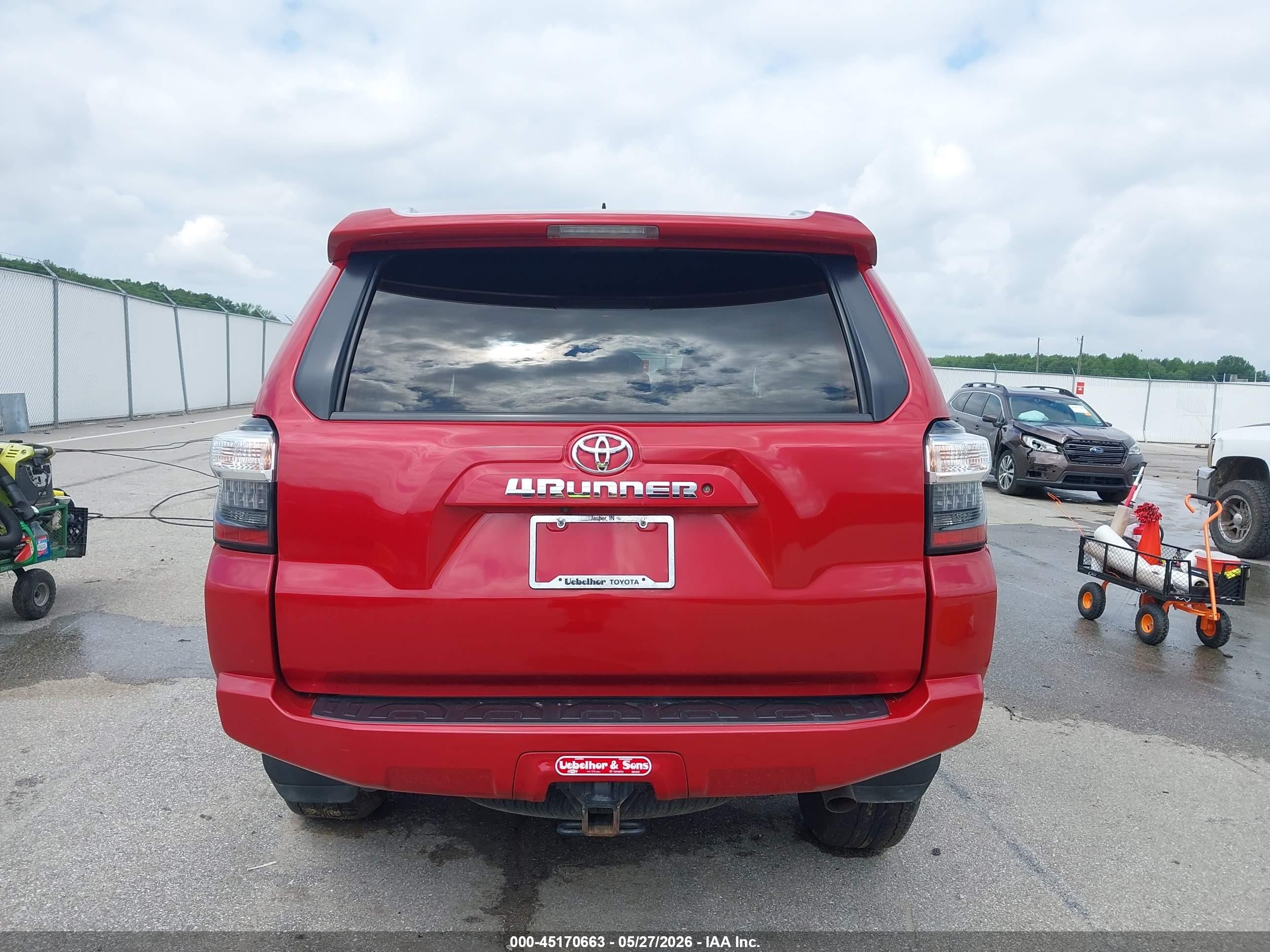2015 Toyota 4runner Sr5 Premium Red vin: JTEBU5JR9F5212555