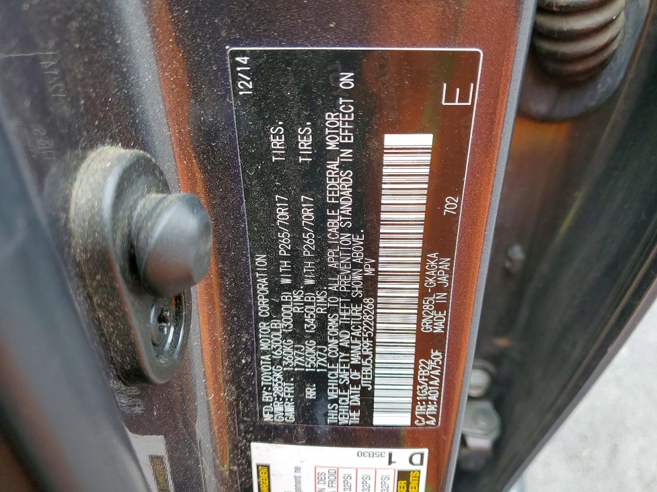 2015 Toyota 4runner Sr5 Gray vin: JTEBU5JR9F5228268