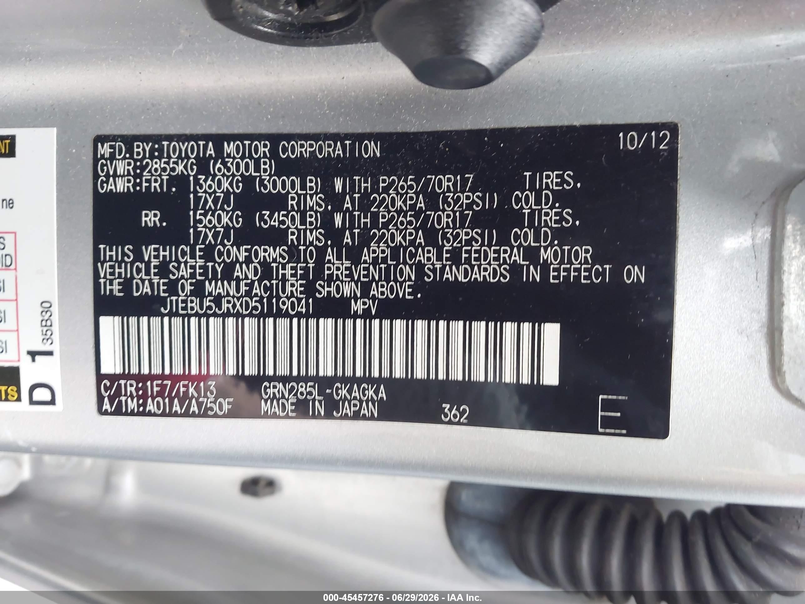 2013 Toyota 4runner Sr5 Silver vin: JTEBU5JRXD5119041
